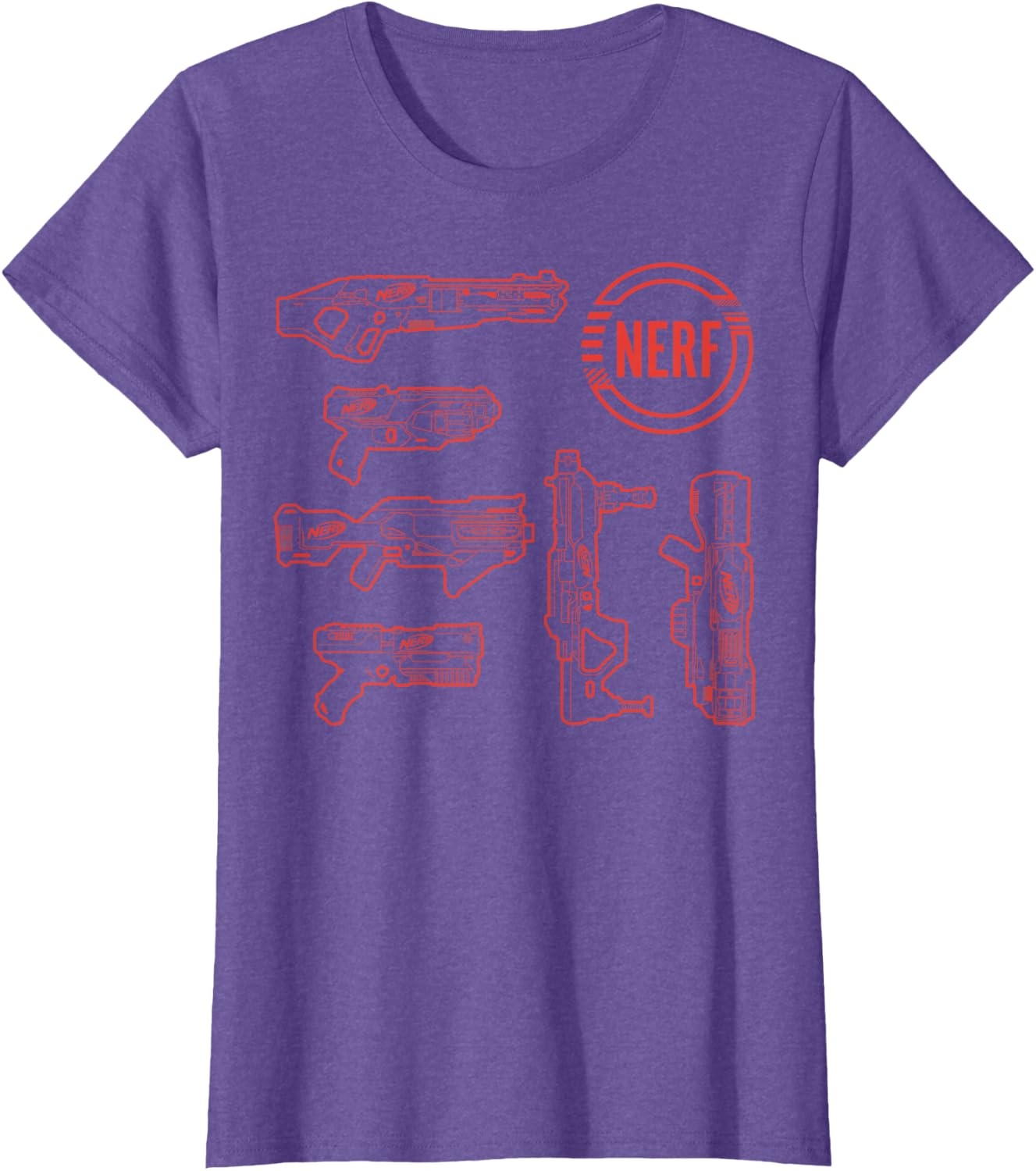 image:imageNerf Blasters Retro Schematic Textbook Outlines TShirtPurple Heather