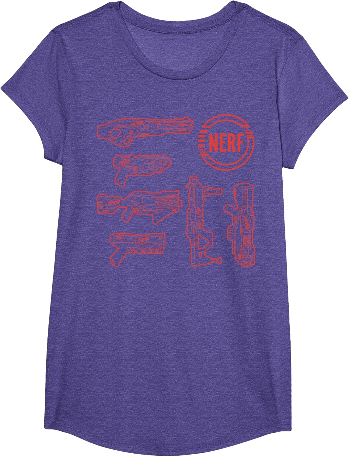 image:imageNerf Blasters Retro Schematic Textbook Outlines TShirtPurple Heather