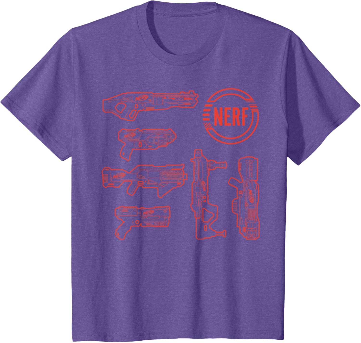 image:imageNerf Blasters Retro Schematic Textbook Outlines TShirtPurple Heather