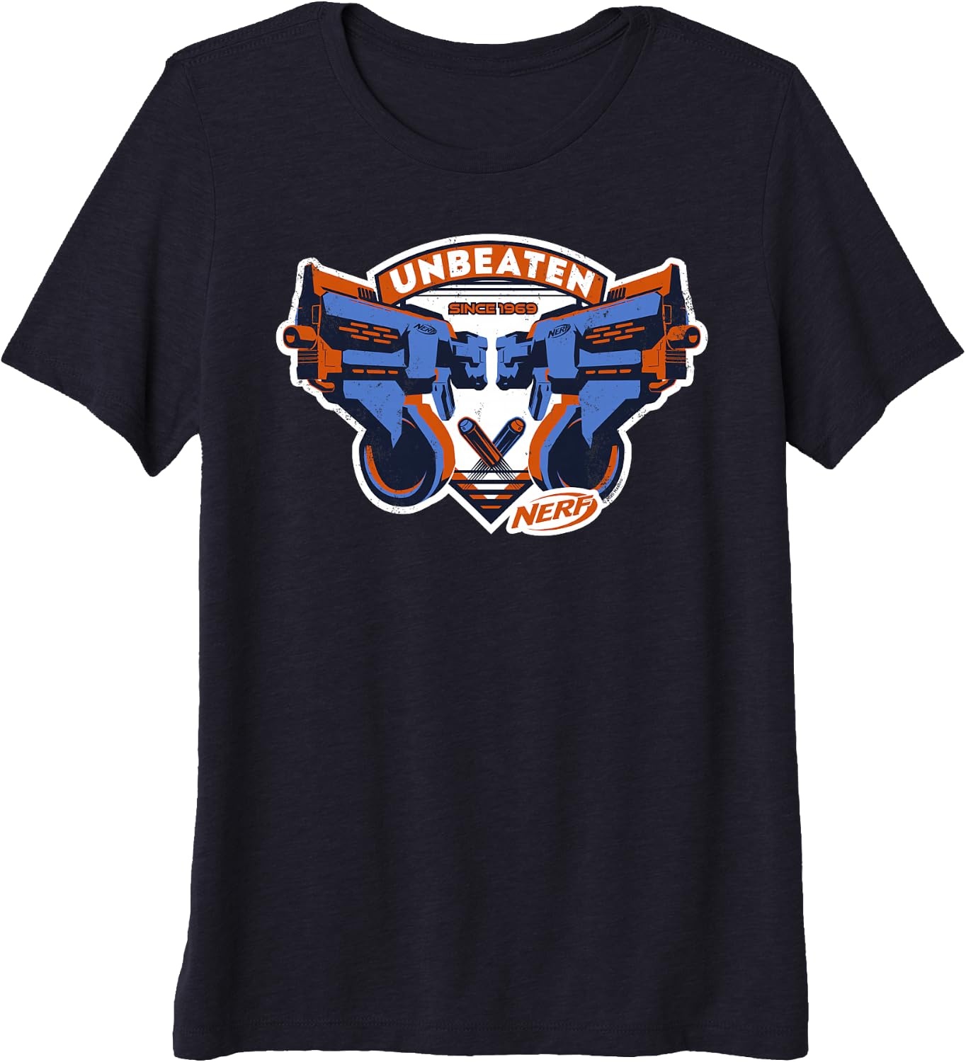 image:imageNerf Blasters Unbeaten Logo Premium Triblend TShirtNavy Blue