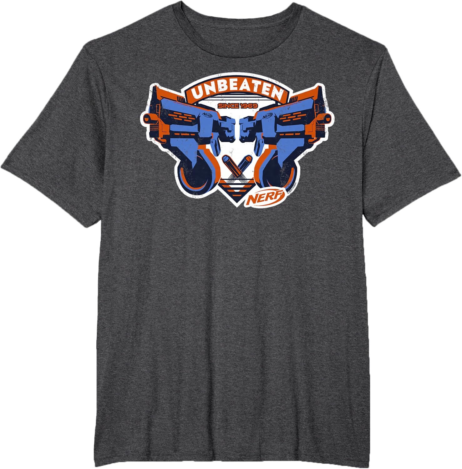image:imageNerf Blasters Unbeaten Logo TShirtDark Heather Grey