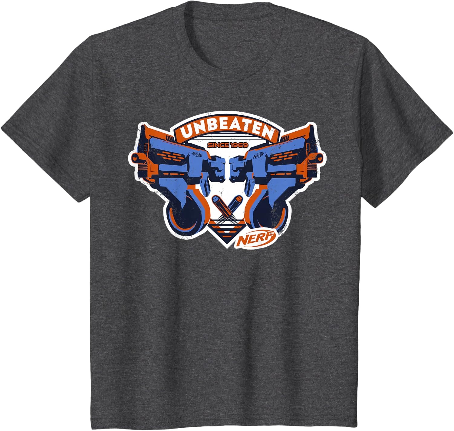 image:imageNerf Blasters Unbeaten Logo TShirtDark Heather Grey