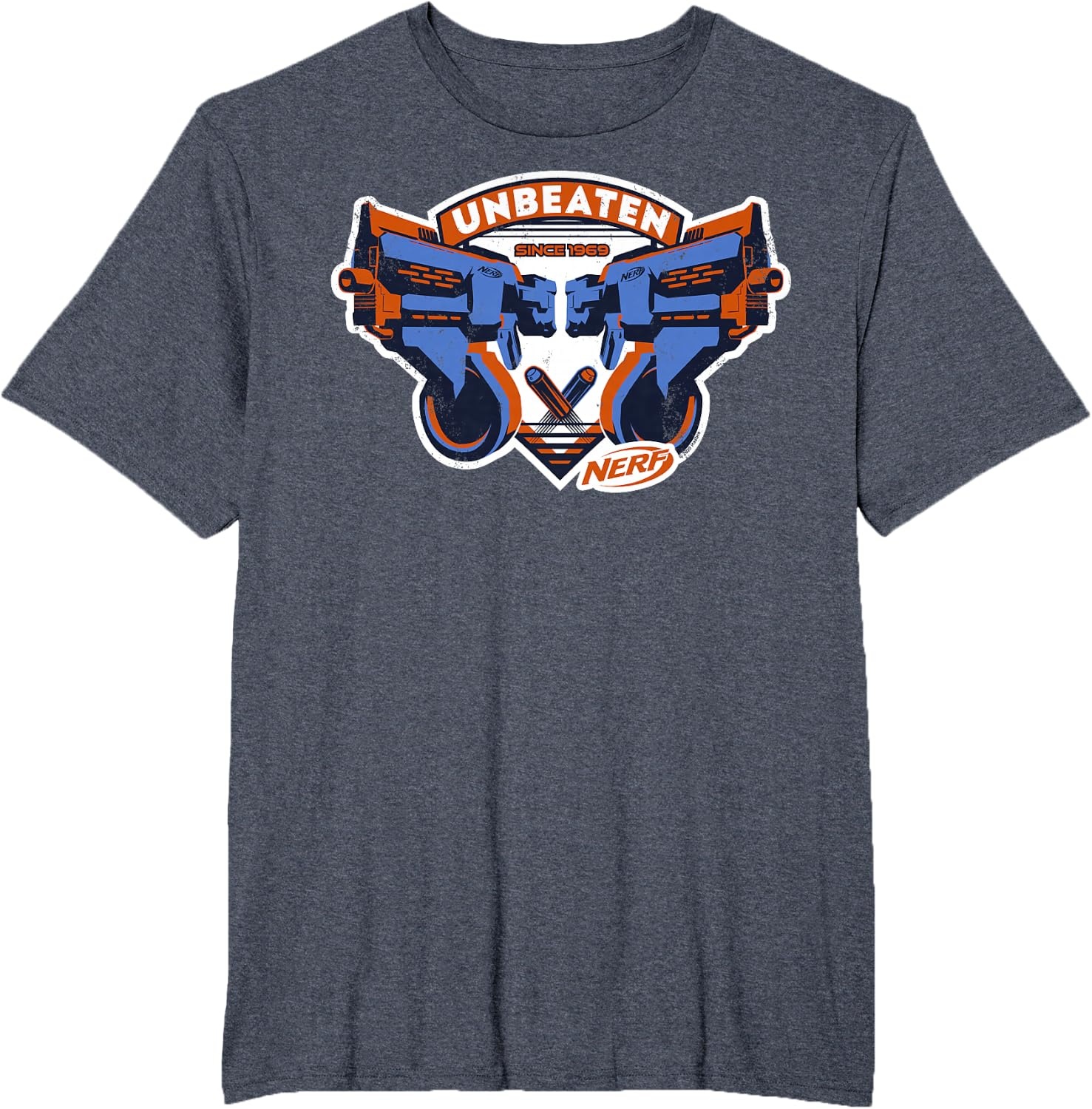 image:imageNerf Blasters Unbeaten Logo TShirtHeather Blue