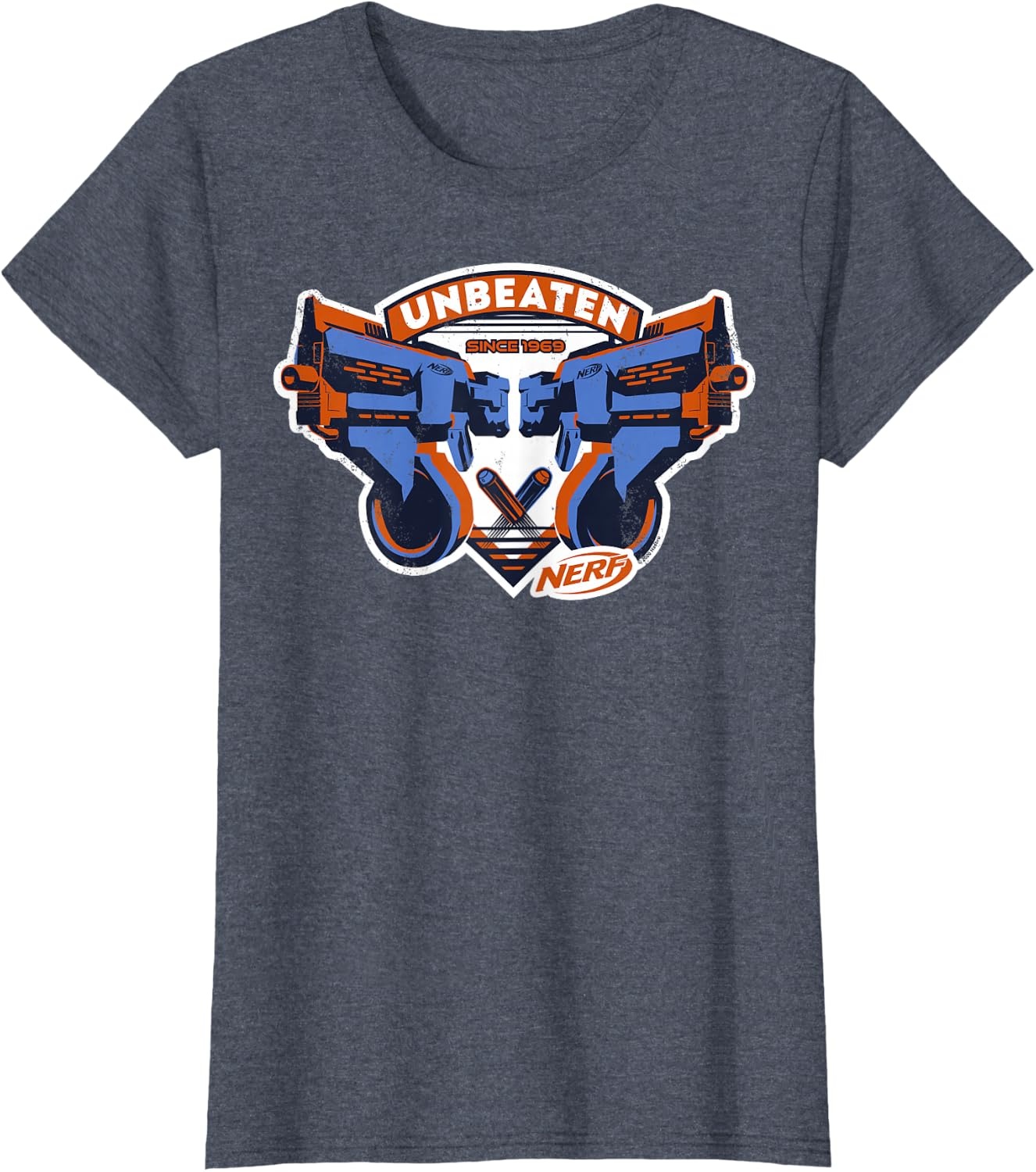 image:imageNerf Blasters Unbeaten Logo TShirtHeather Blue