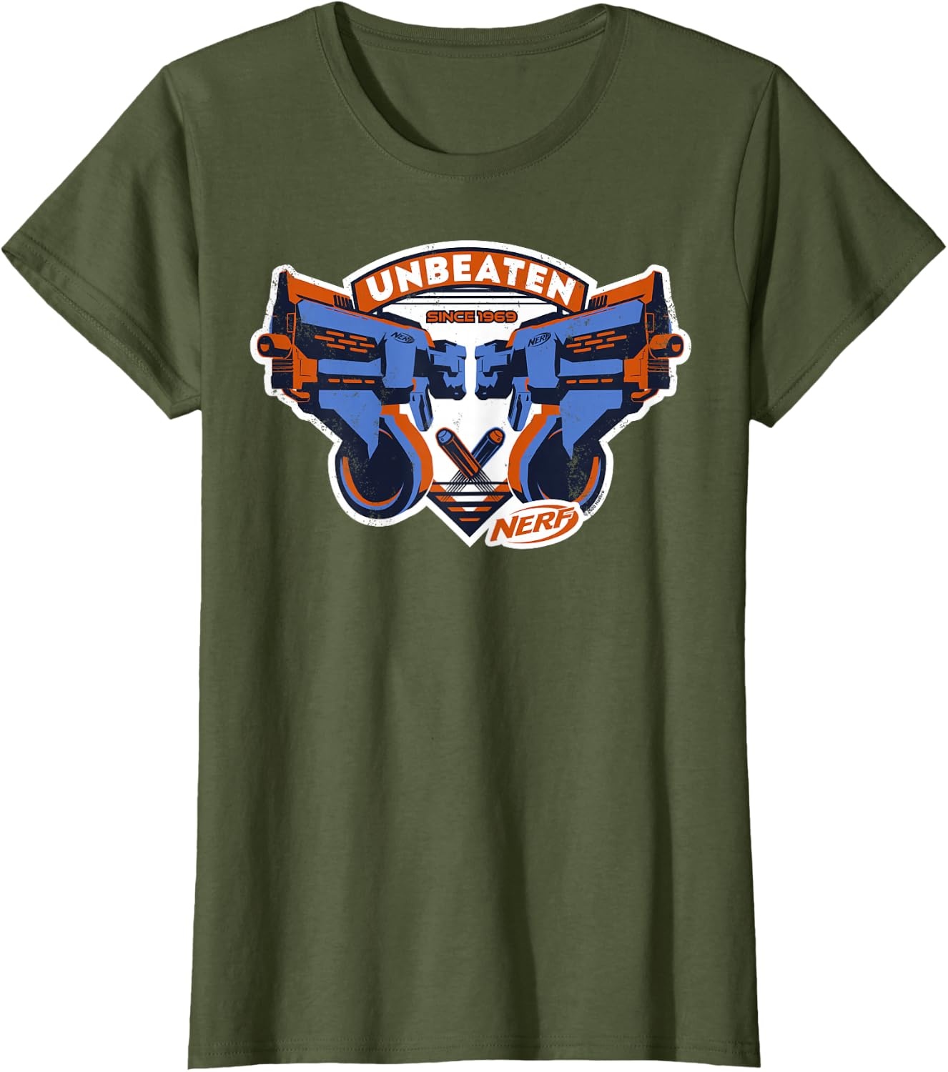 image:imageNerf Blasters Unbeaten Logo TShirtOlive Green
