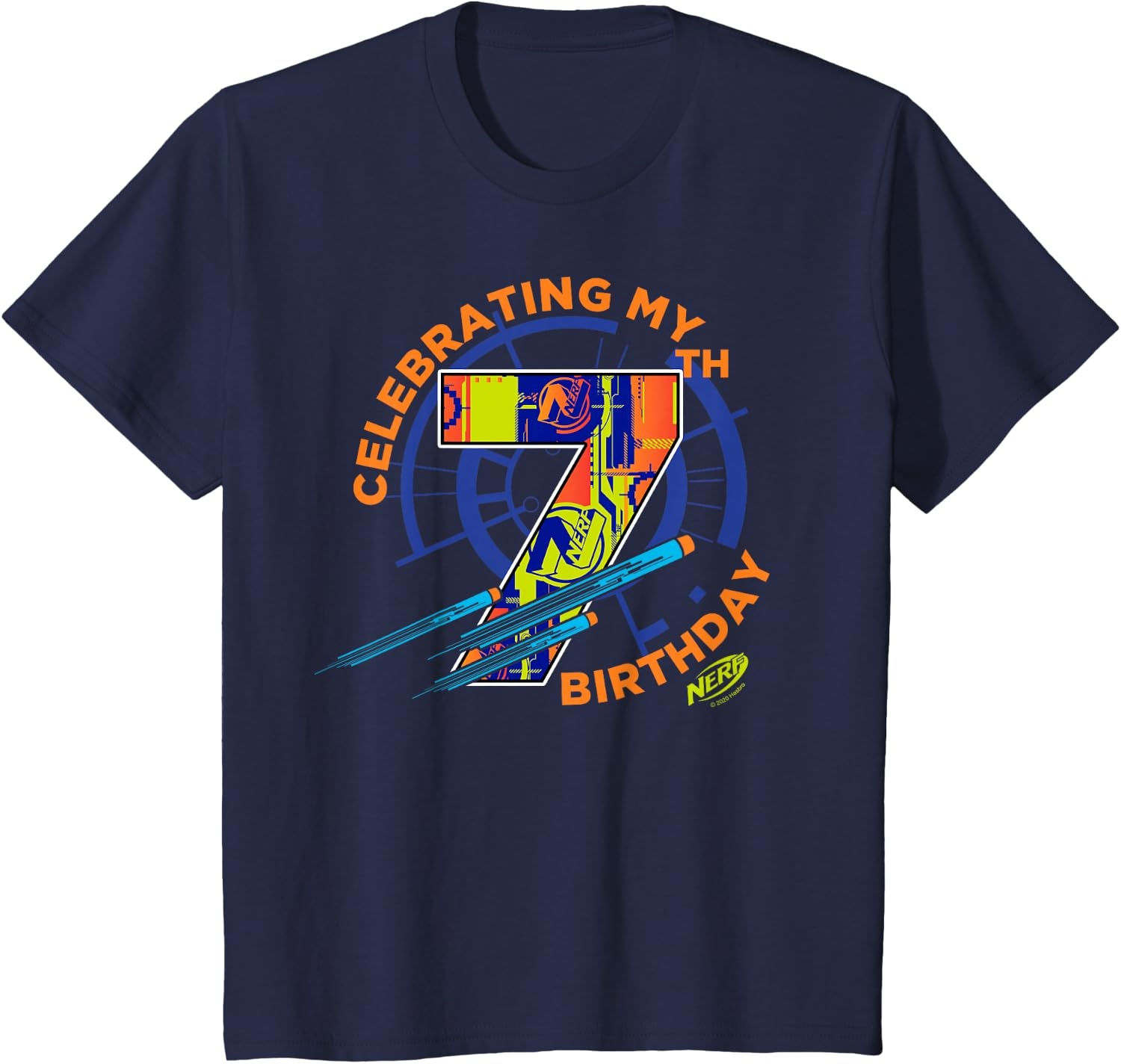 image:imageNerf Celebrating My 7th Birthday TShirtNavy Blue