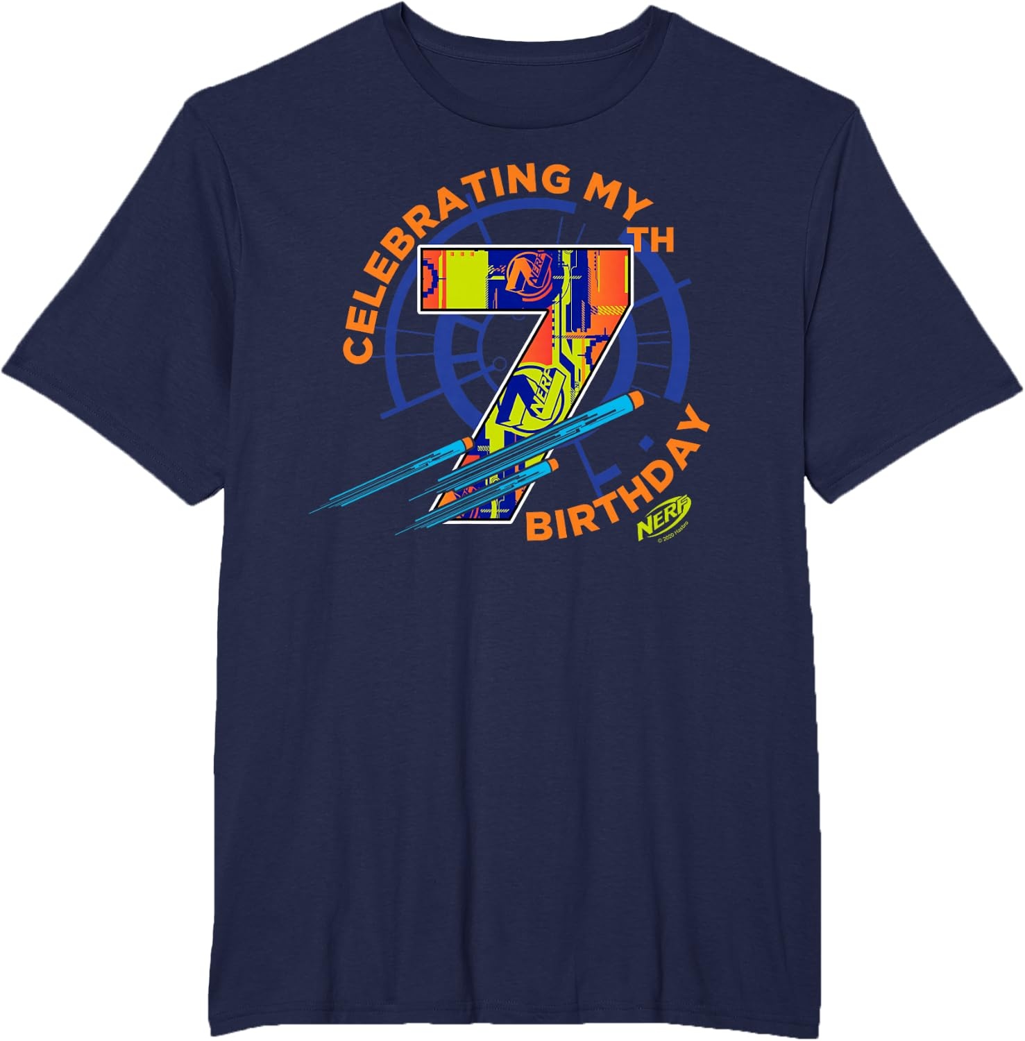 image:imageNerf Celebrating My 7th Birthday TShirtNavy Blue