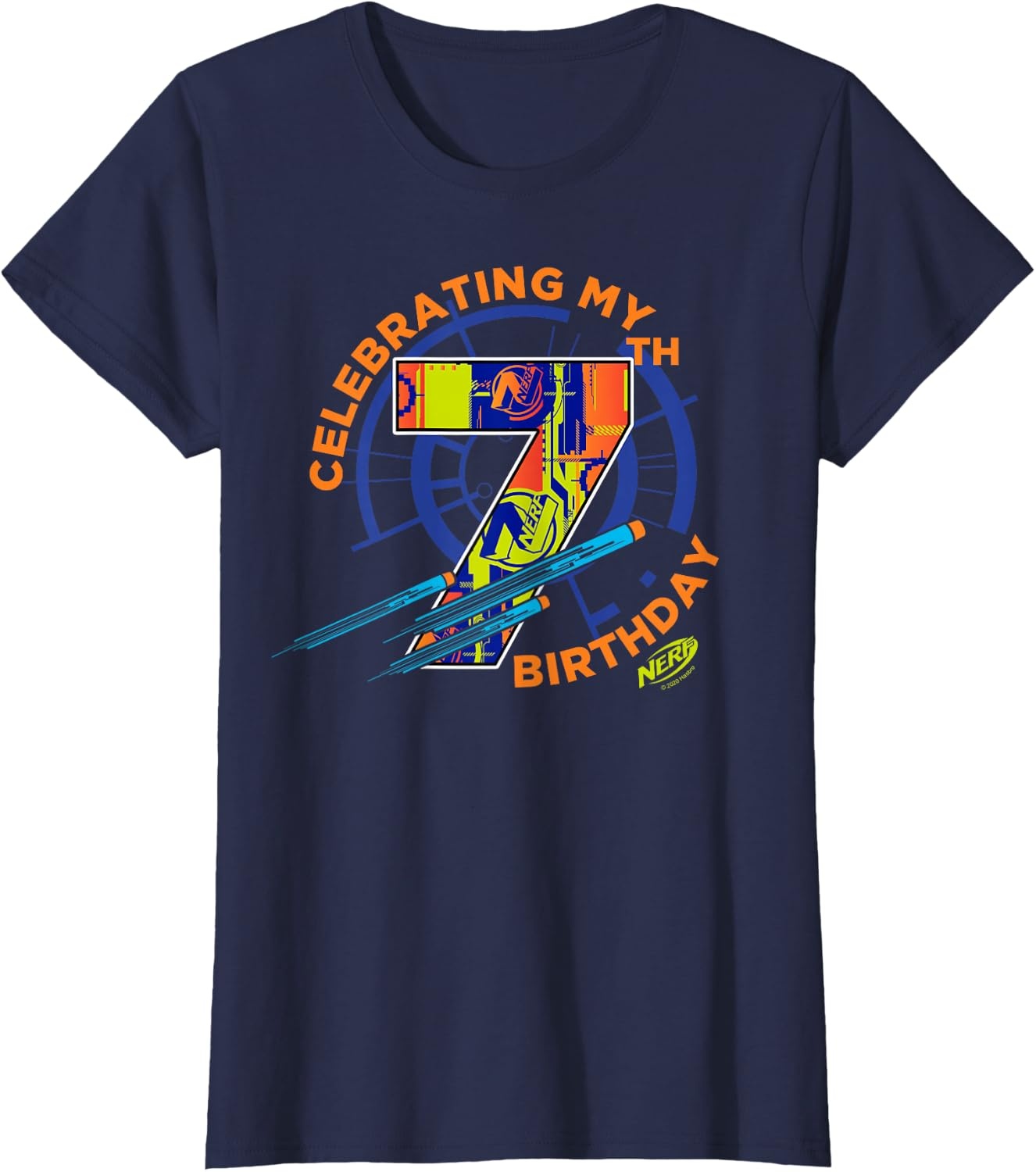 image:imageNerf Celebrating My 7th Birthday TShirtNavy Blue