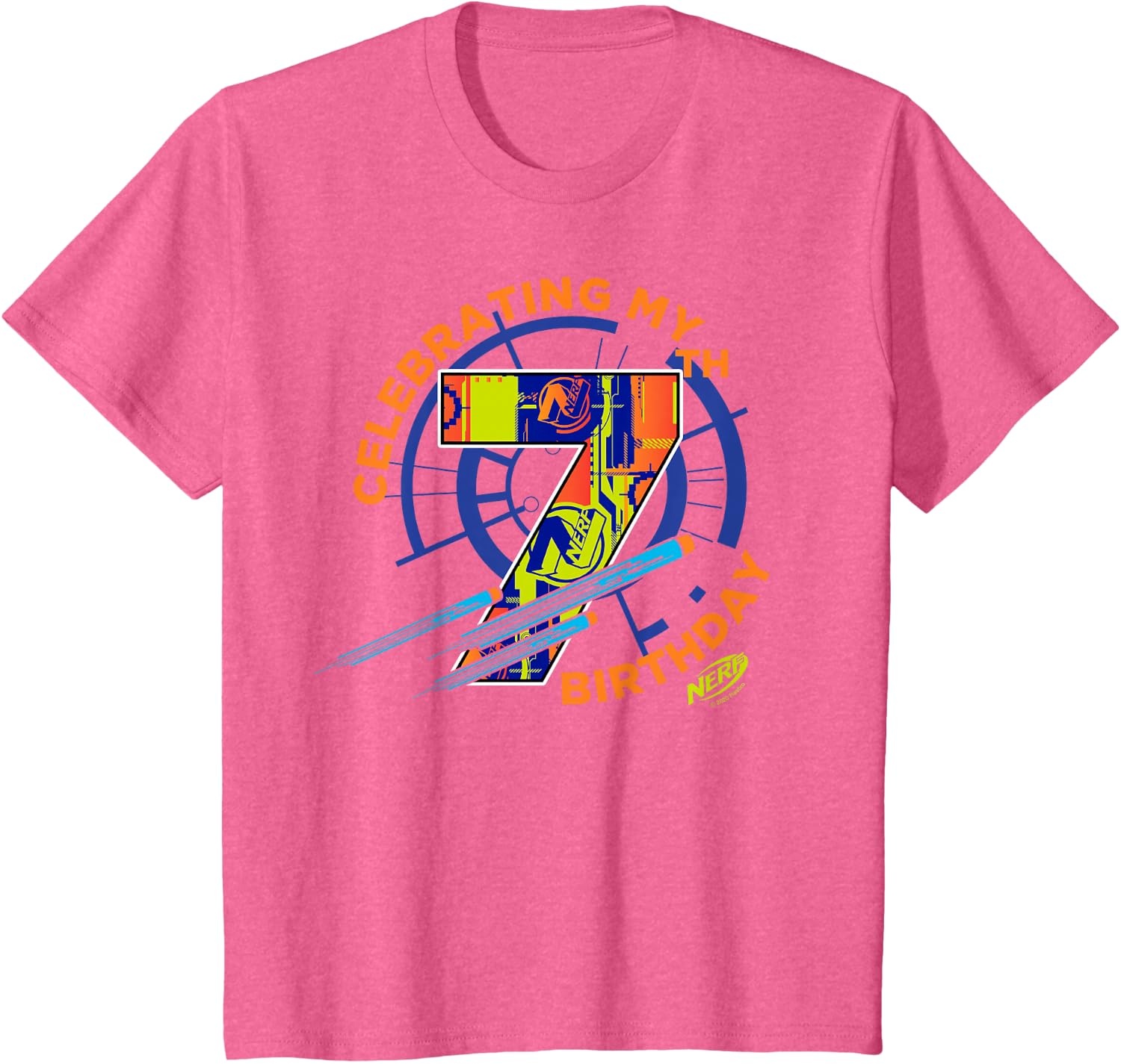 image:imageNerf Celebrating My 7th Birthday TShirtPink Heather