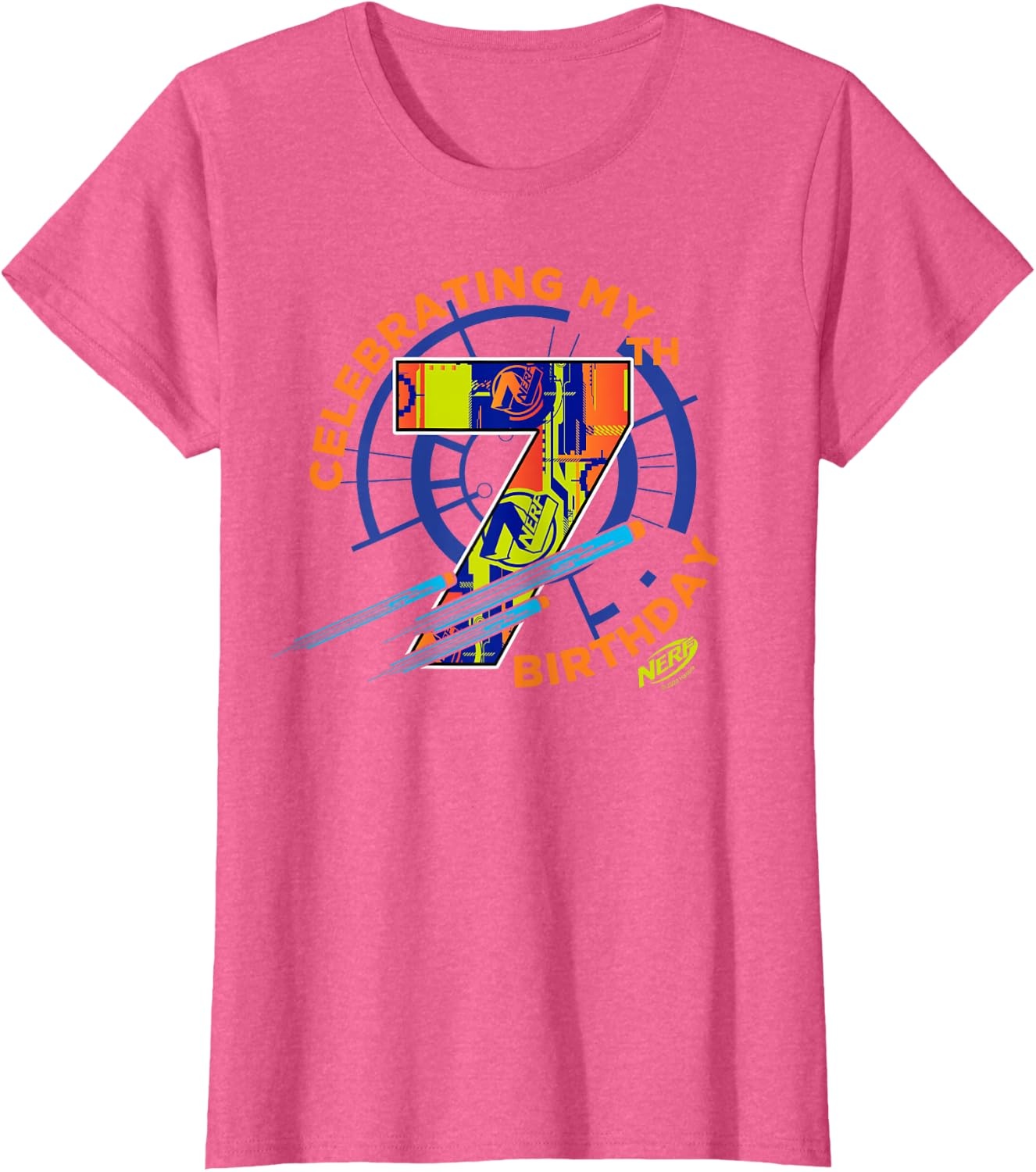 image:imageNerf Celebrating My 7th Birthday TShirtPink Heather