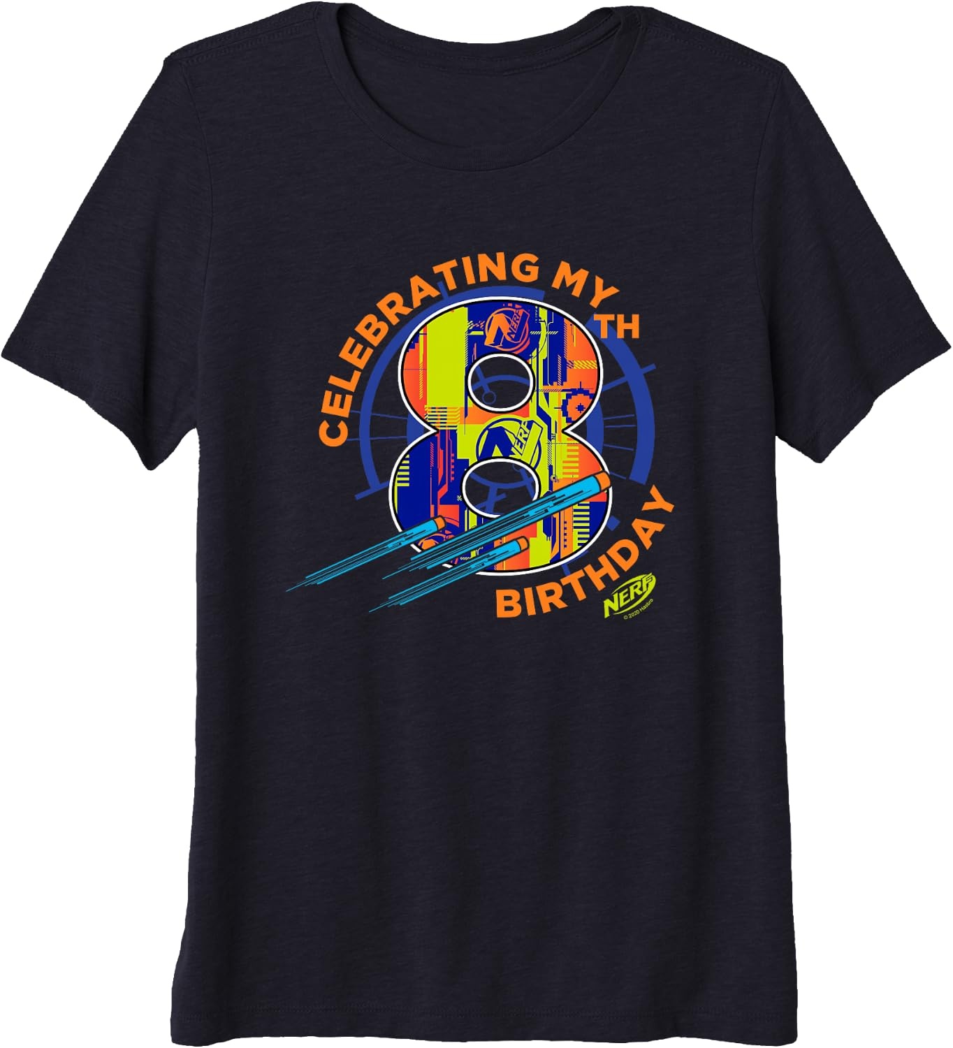 image:imageNerf Celebrating My 8th Birthday Premium Triblend TShirtNavy Blue