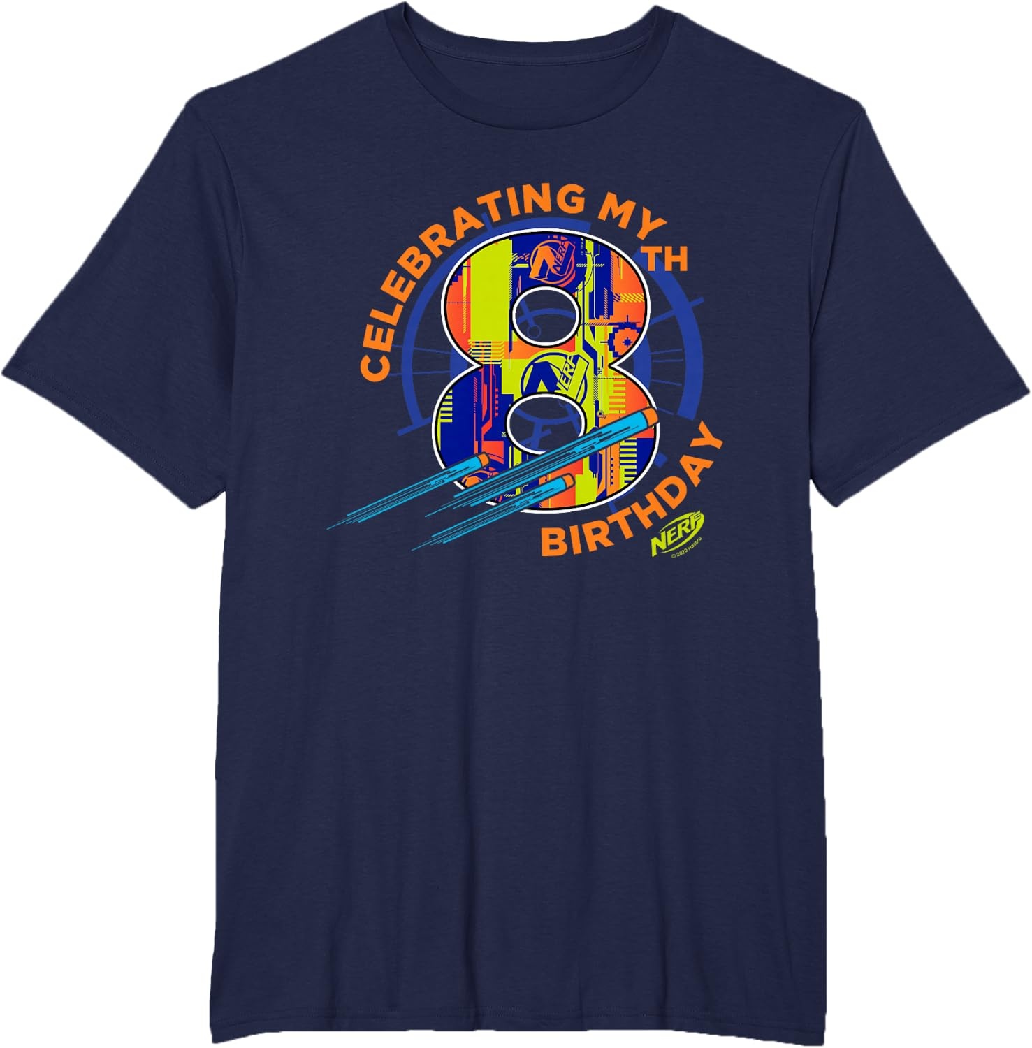 image:imageNerf Celebrating My 8th Birthday TShirtNavy Blue
