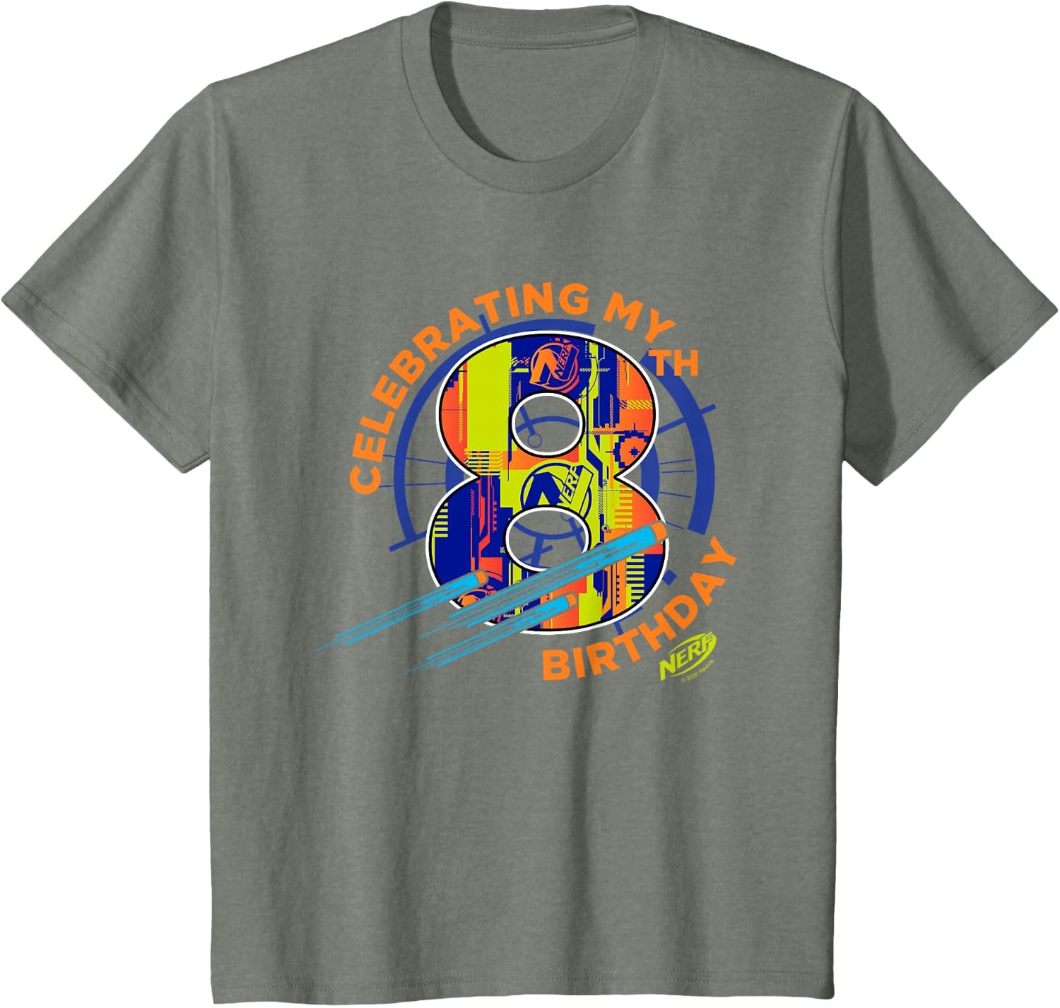 image:imageNerf Celebrating My 8th Birthday TShirtOlive Heather