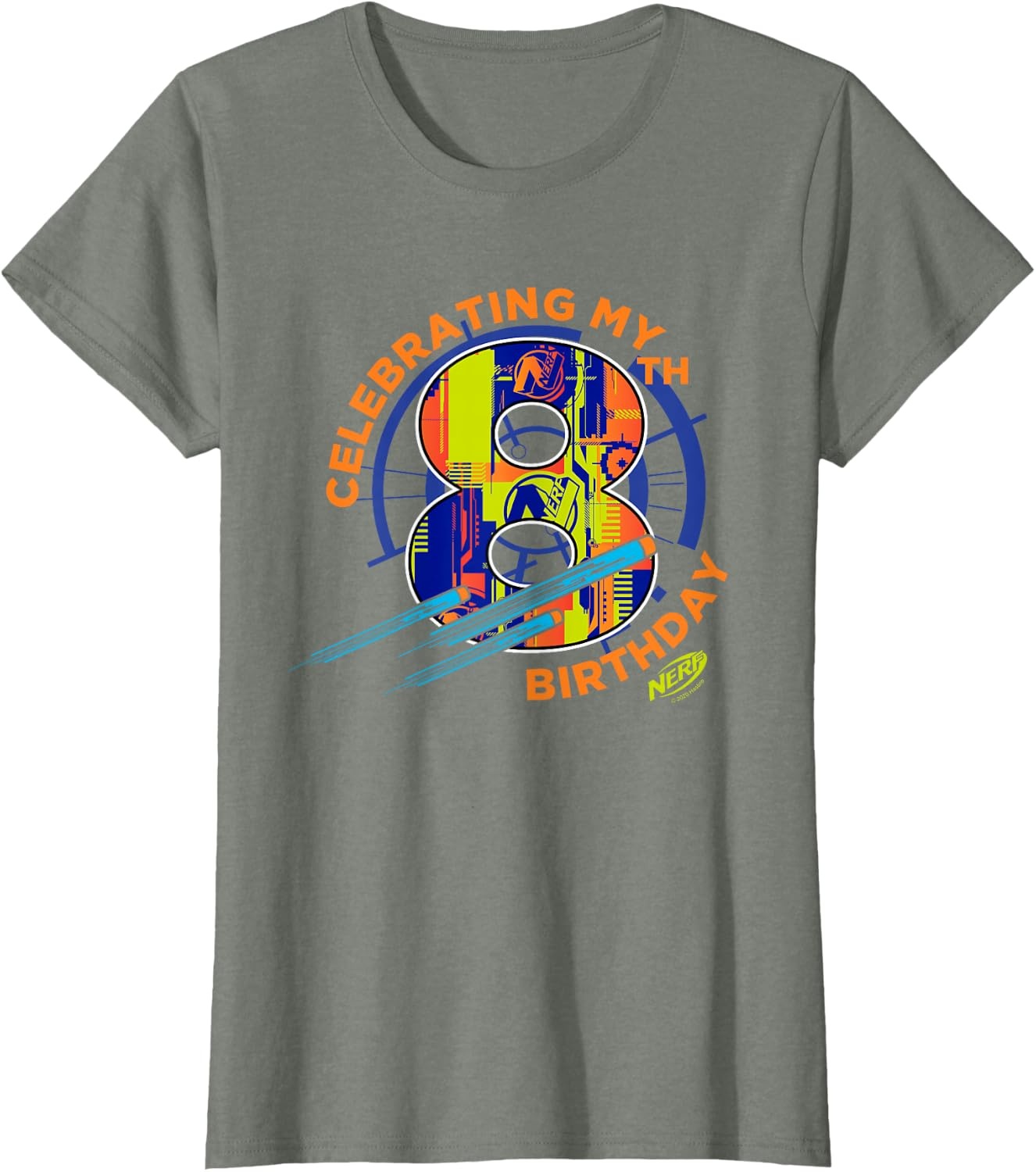 image:imageNerf Celebrating My 8th Birthday TShirtOlive Heather