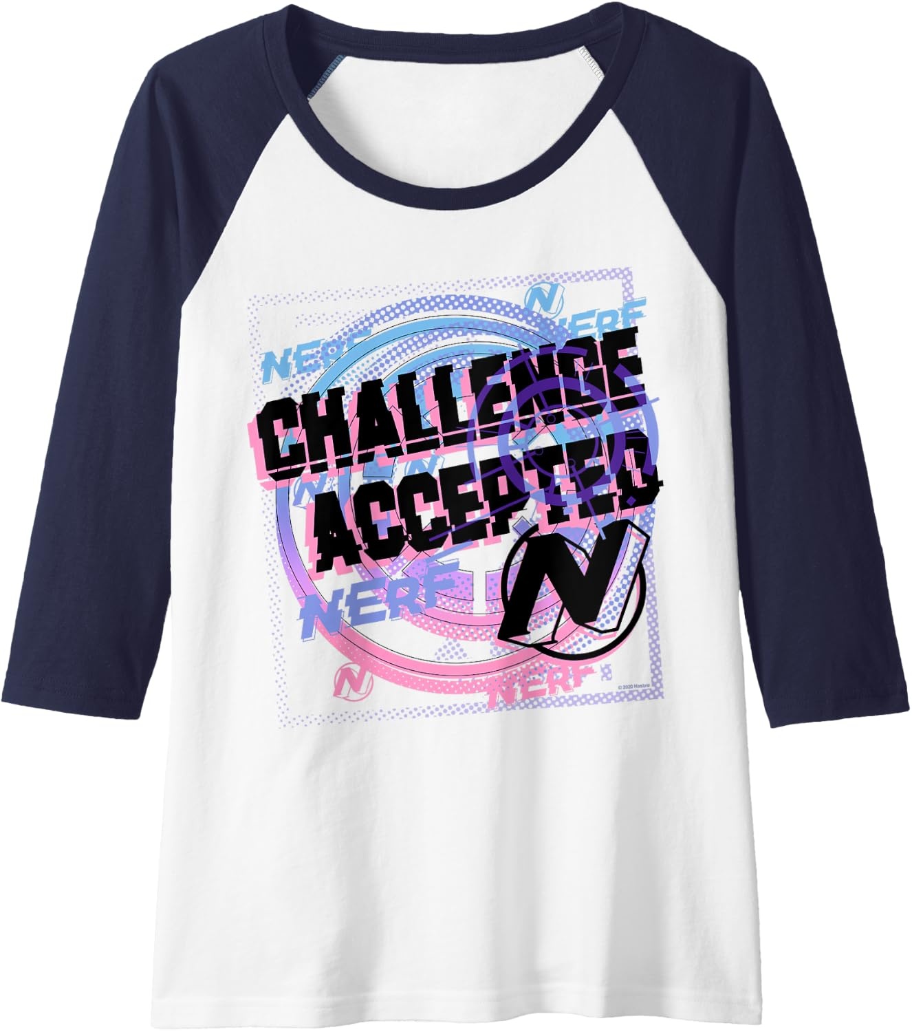 image:imageNerf Challenge Accepted Raglan Baseball TeeNavy BlueWhite