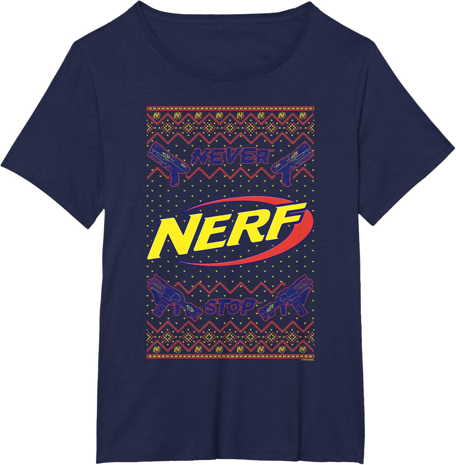 image:imageNerf Christmas Never Stop Ugly Sweater TShirtNavy Blue