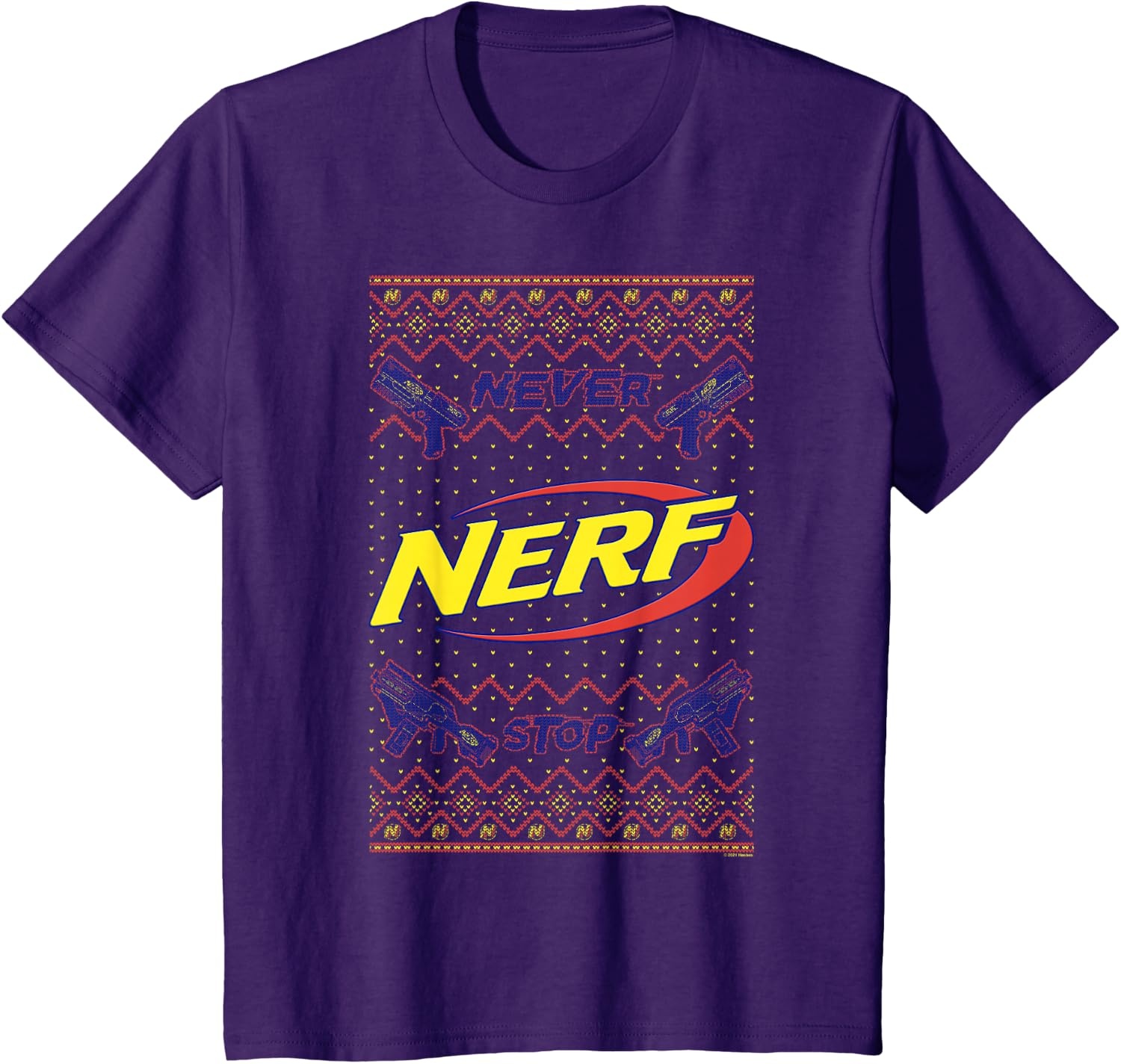 image:imageNerf Christmas Never Stop Ugly Sweater TShirtPurple