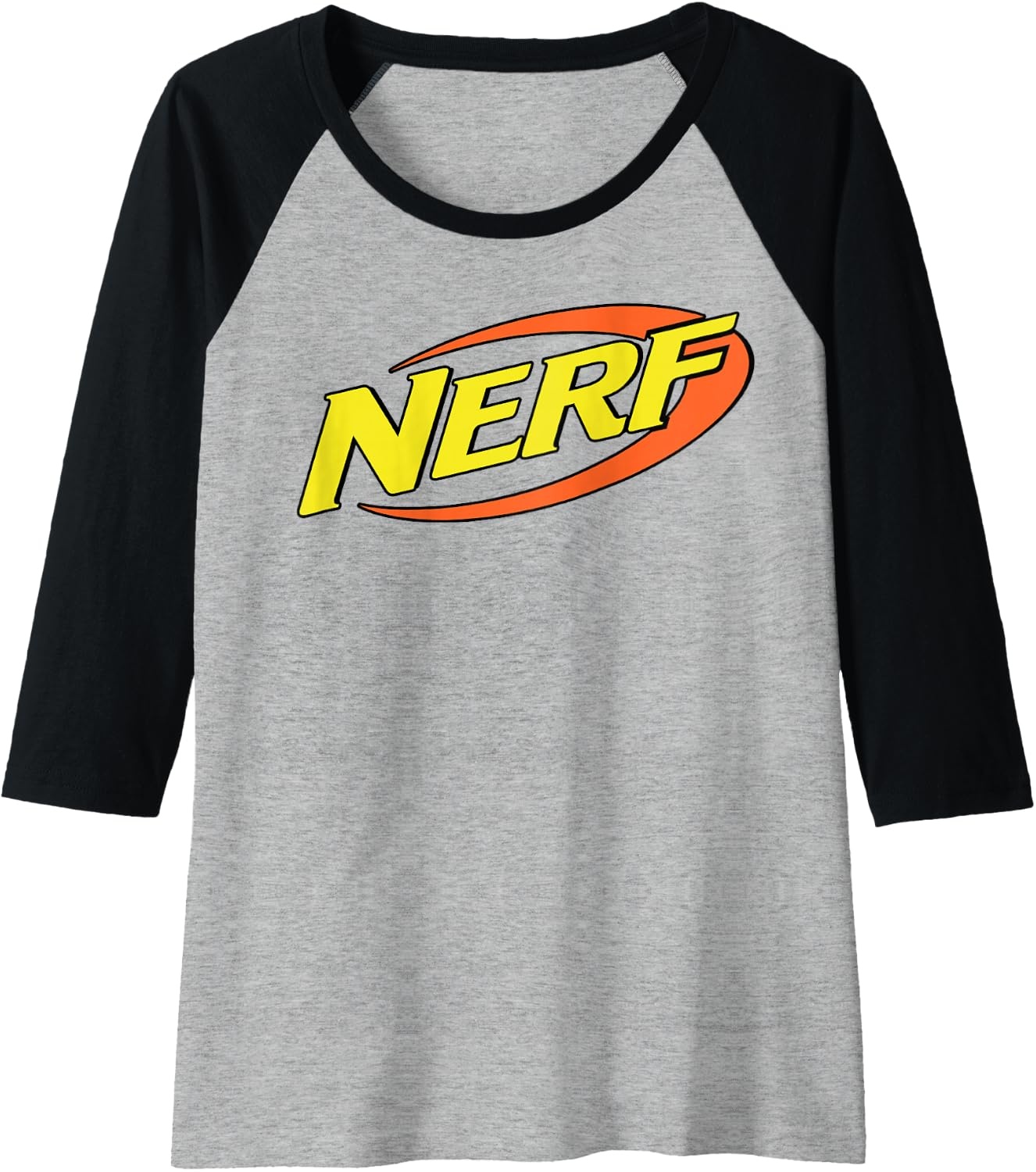 image:imageNerf Classic Retro Color Logo Raglan Baseball TeeBlackAthletic Heather