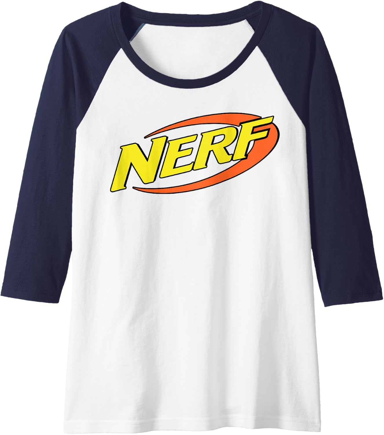image:imageNerf Classic Retro Color Logo Raglan Baseball TeeNavy BlueWhite