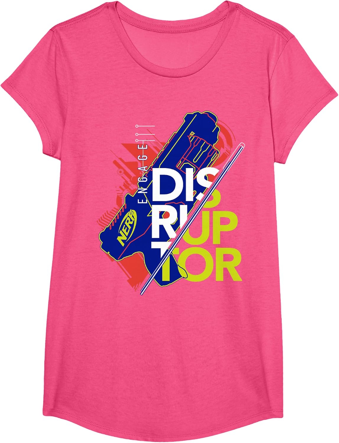 image:imageNerf Engage Disruptor Retro Vintage Text Stack TShirtPink Heather