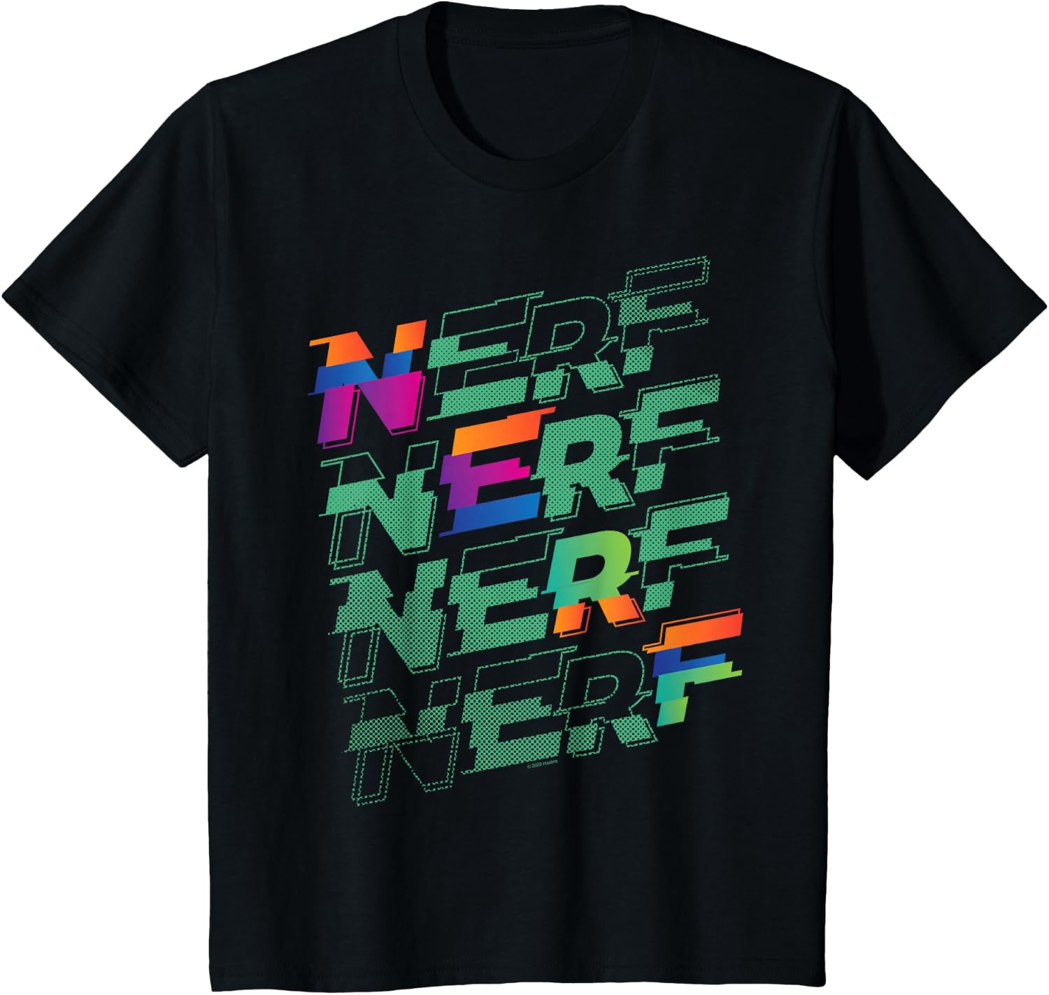 image:imageNerf Glitch Color Logo Stack TShirtBlack