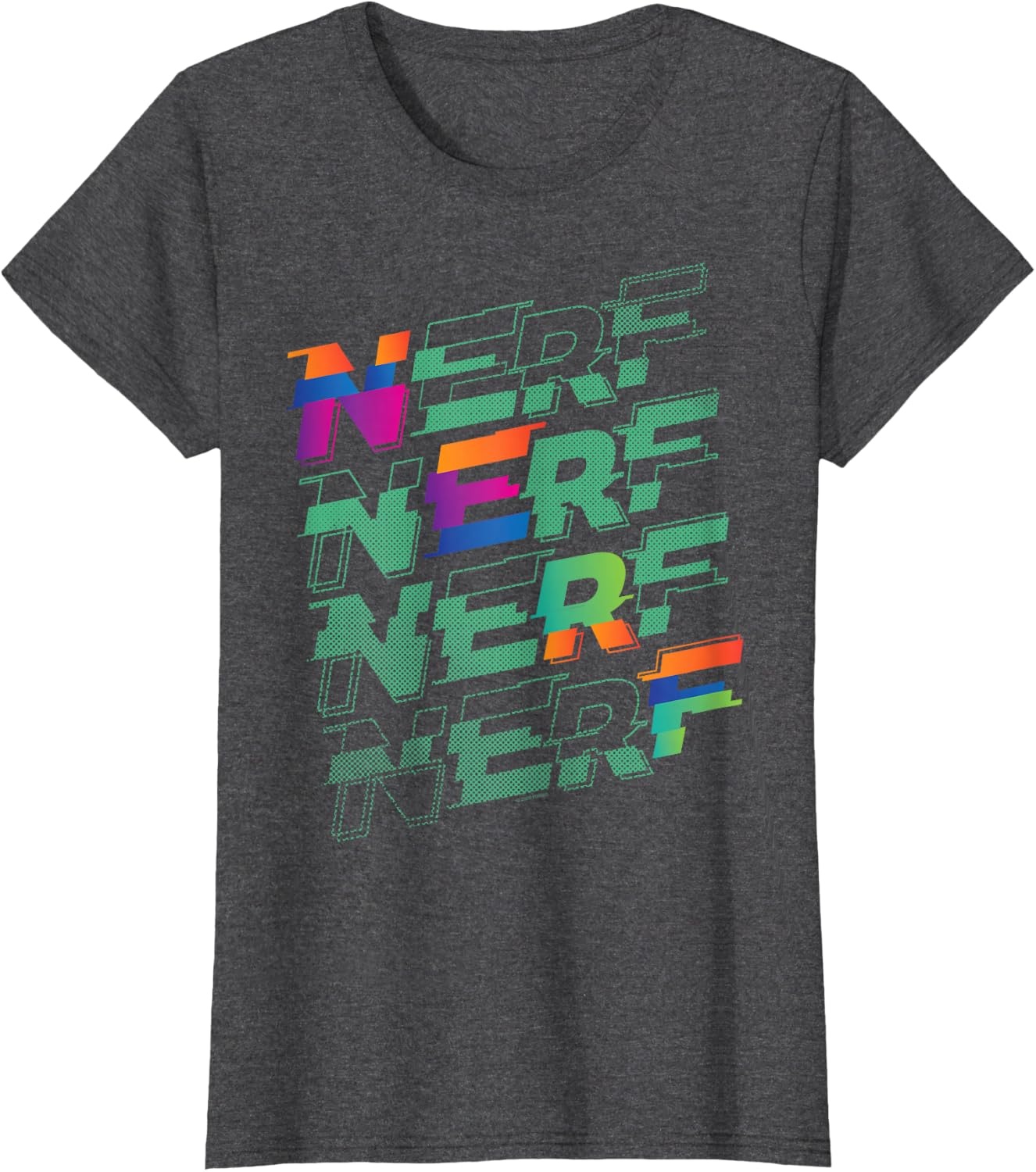 image:imageNerf Glitch Color Logo Stack TShirtDark Heather Grey