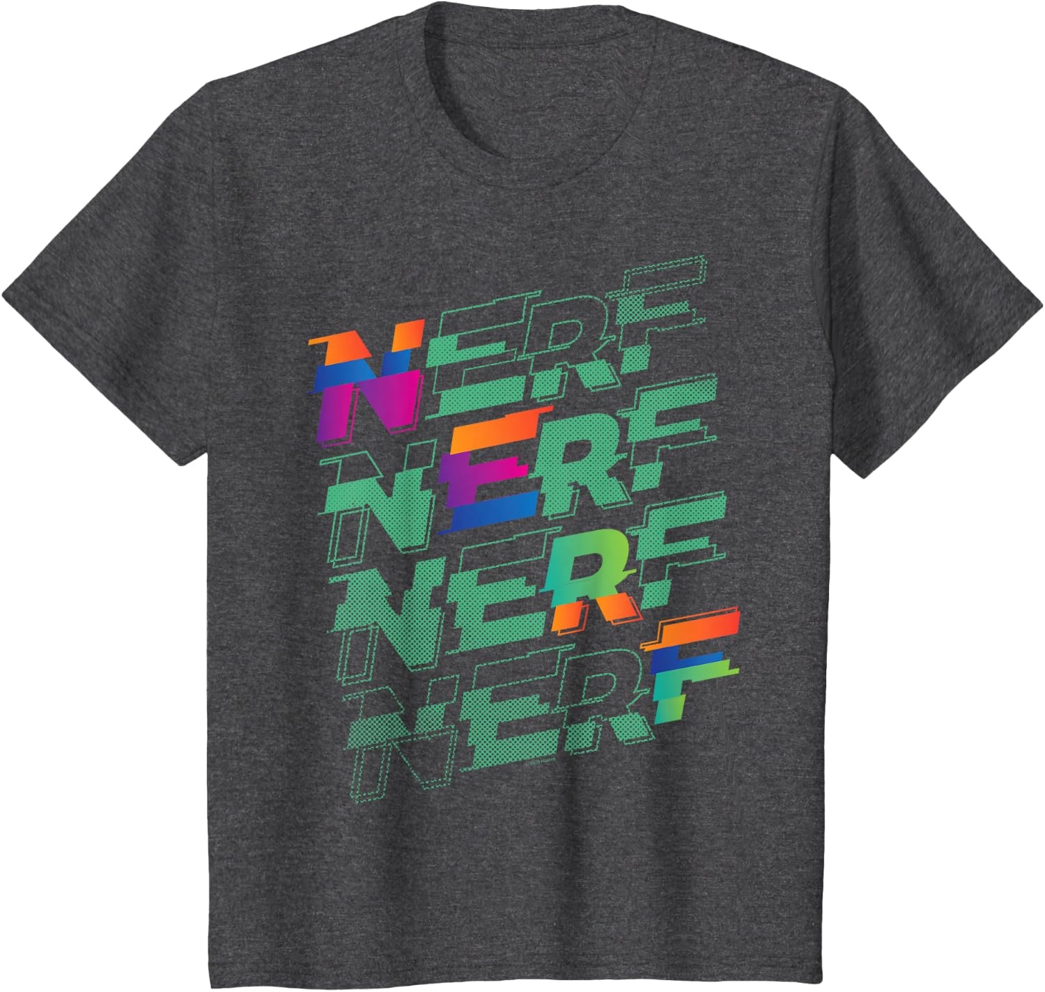 image:imageNerf Glitch Color Logo Stack TShirtDark Heather Grey