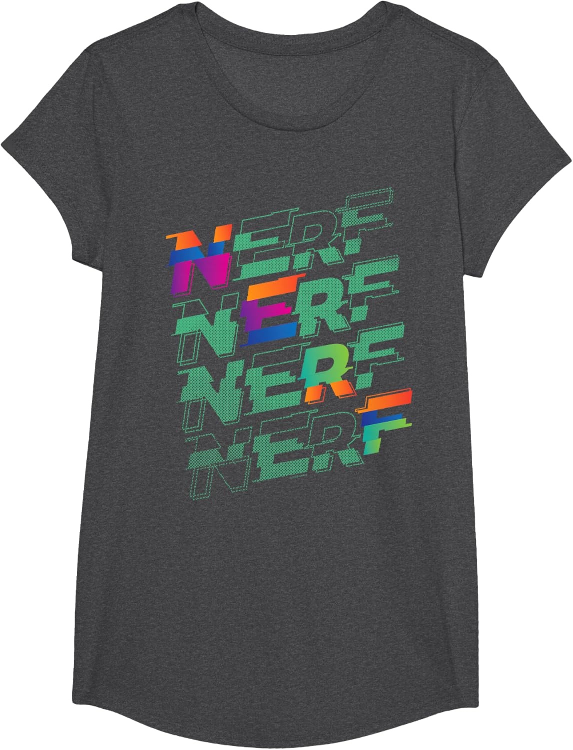 image:imageNerf Glitch Color Logo Stack TShirtDark Heather Grey