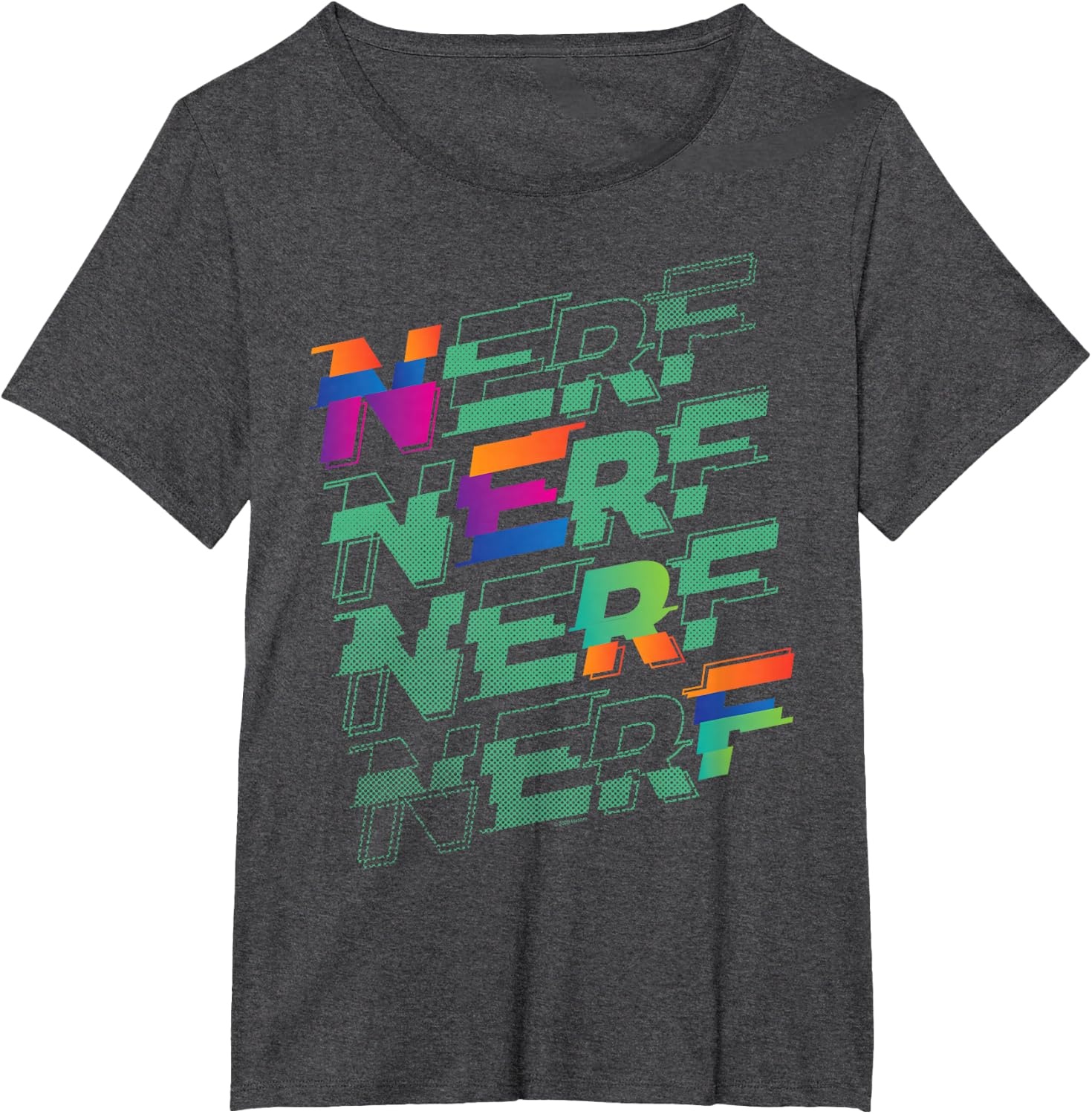 image:imageNerf Glitch Color Logo Stack TShirtDark Heather Grey
