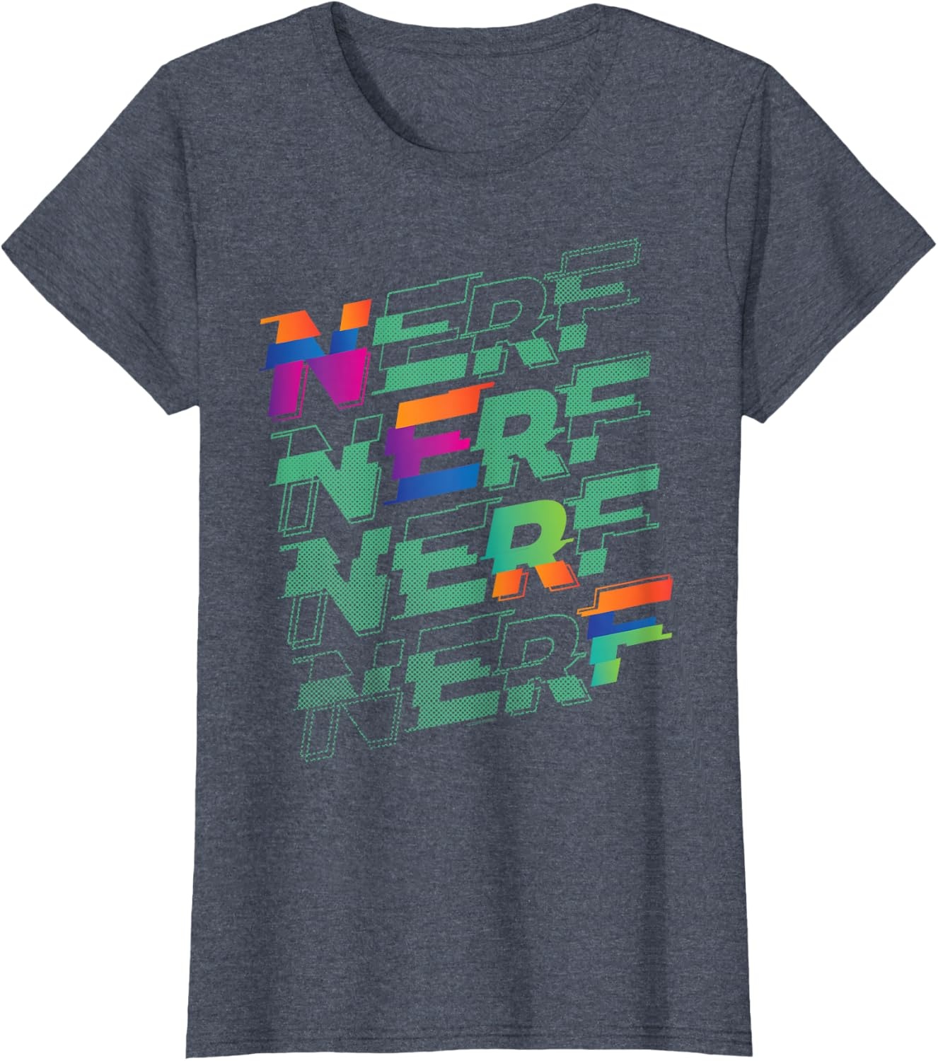 image:imageNerf Glitch Color Logo Stack TShirtHeather Blue