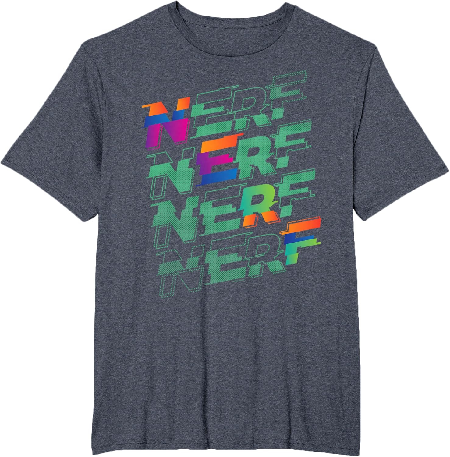 image:imageNerf Glitch Color Logo Stack TShirtHeather Blue