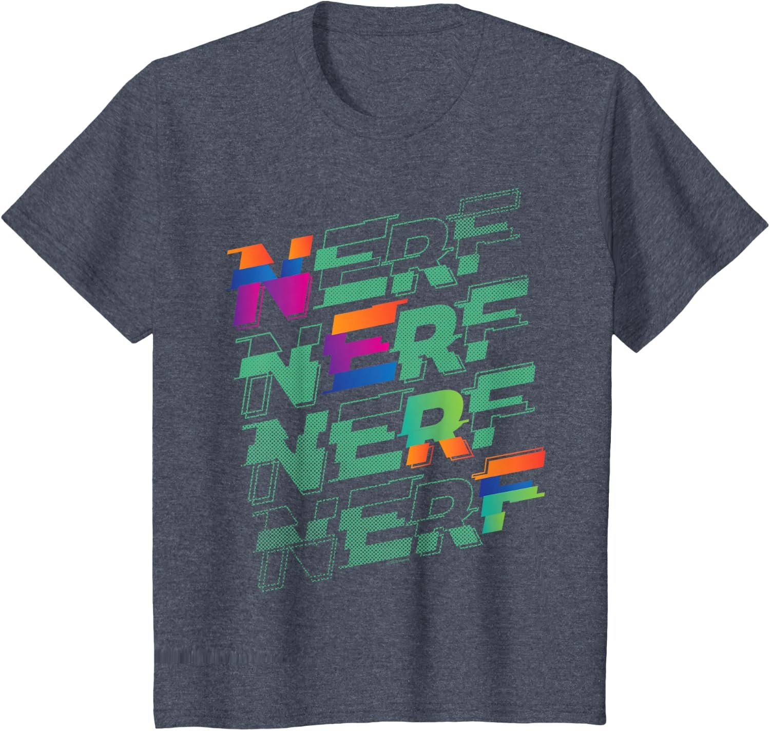 image:imageNerf Glitch Color Logo Stack TShirtHeather Blue