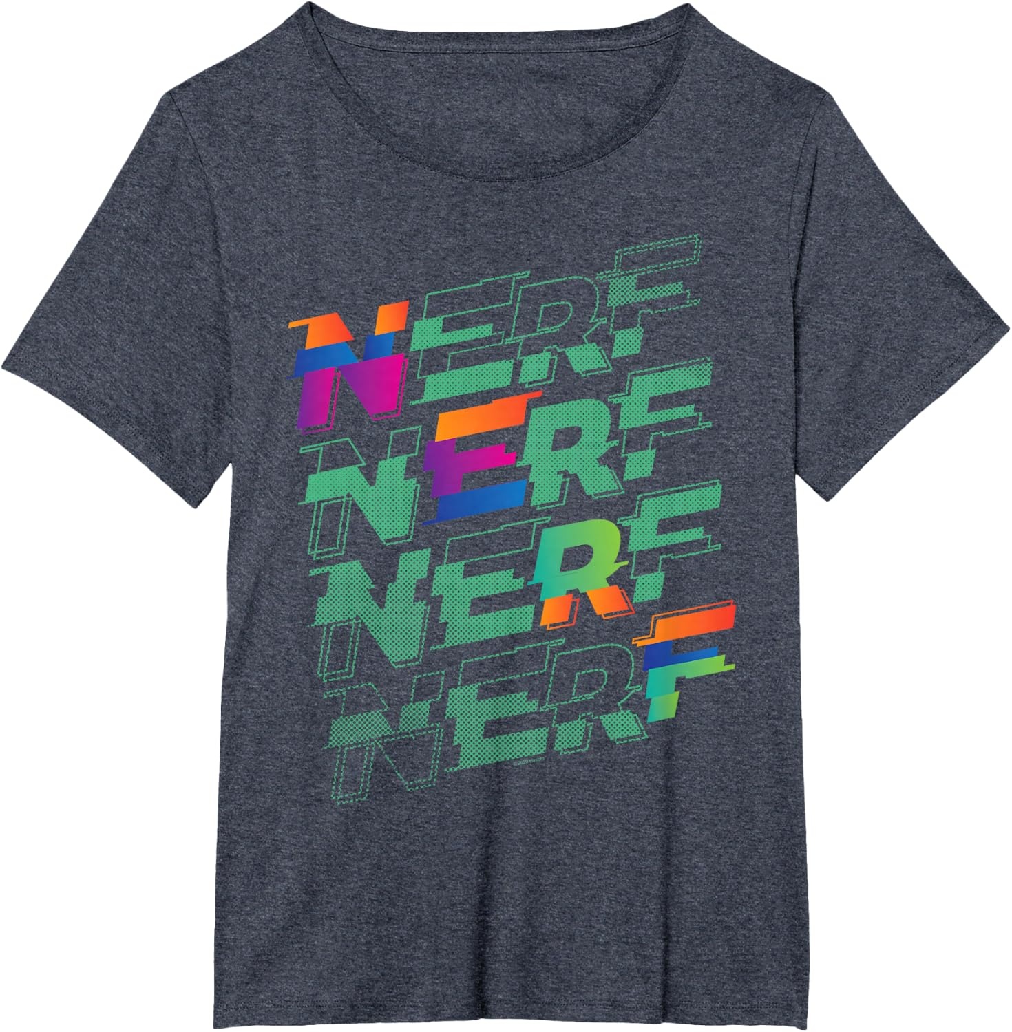 image:imageNerf Glitch Color Logo Stack TShirtHeather Blue