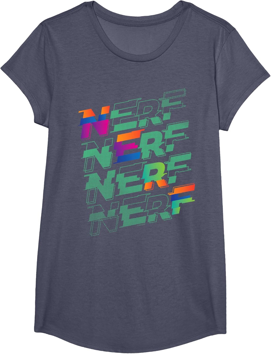 image:imageNerf Glitch Color Logo Stack TShirtHeather Blue