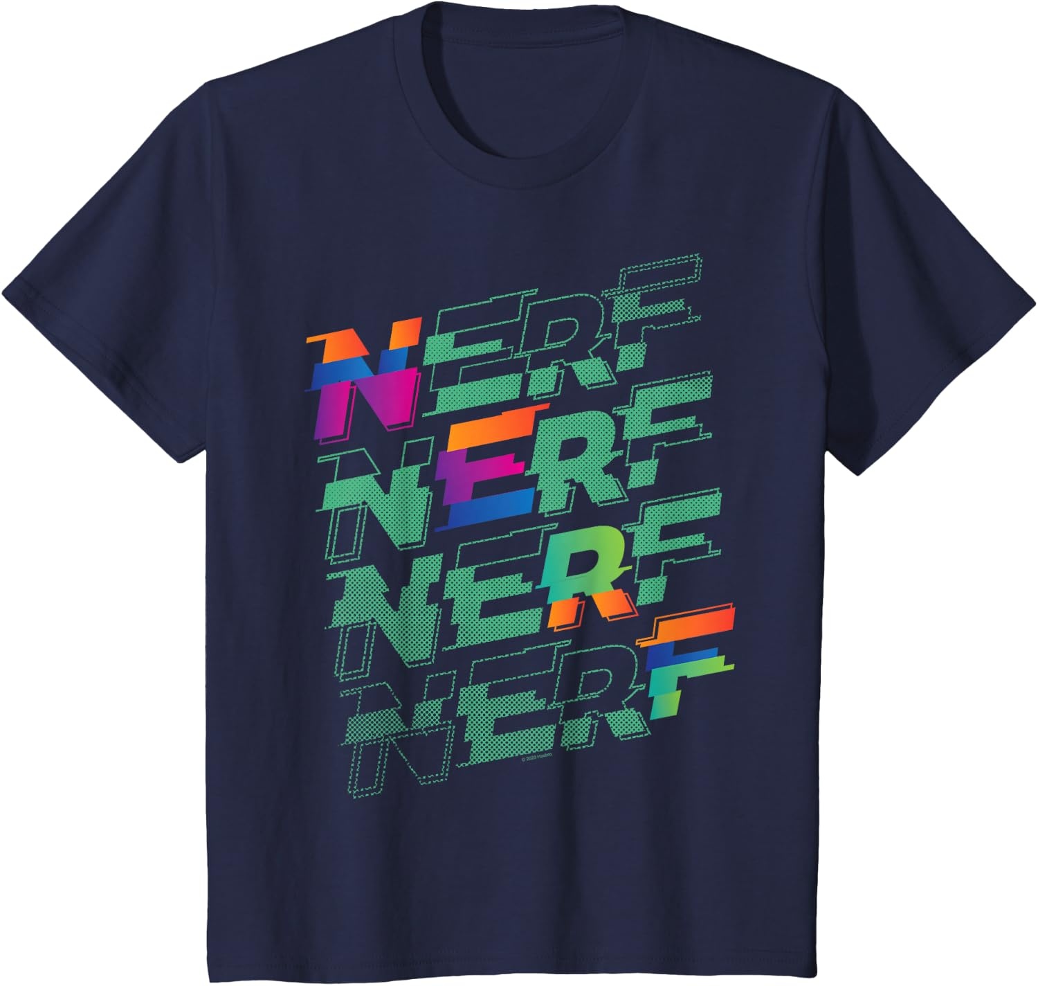 image:imageNerf Glitch Color Logo Stack TShirtNavy Blue