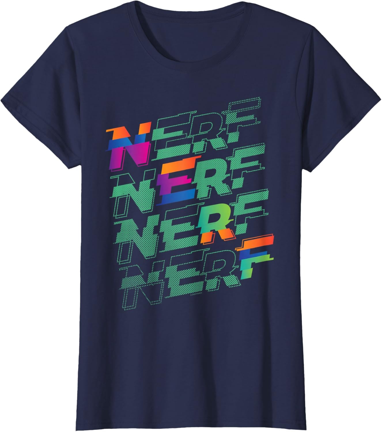 image:imageNerf Glitch Color Logo Stack TShirtNavy Blue