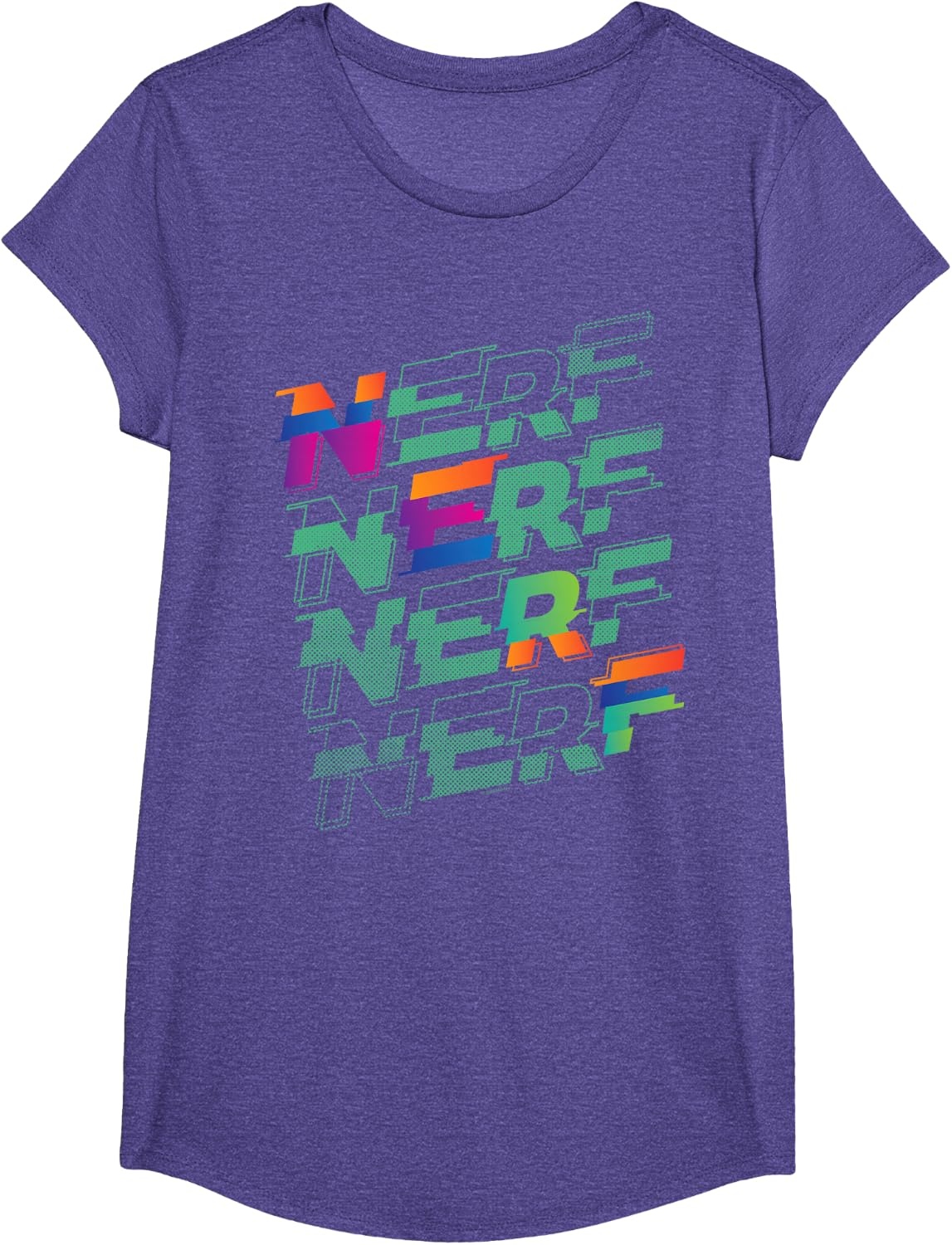 image:imageNerf Glitch Color Logo Stack TShirtPurple Heather