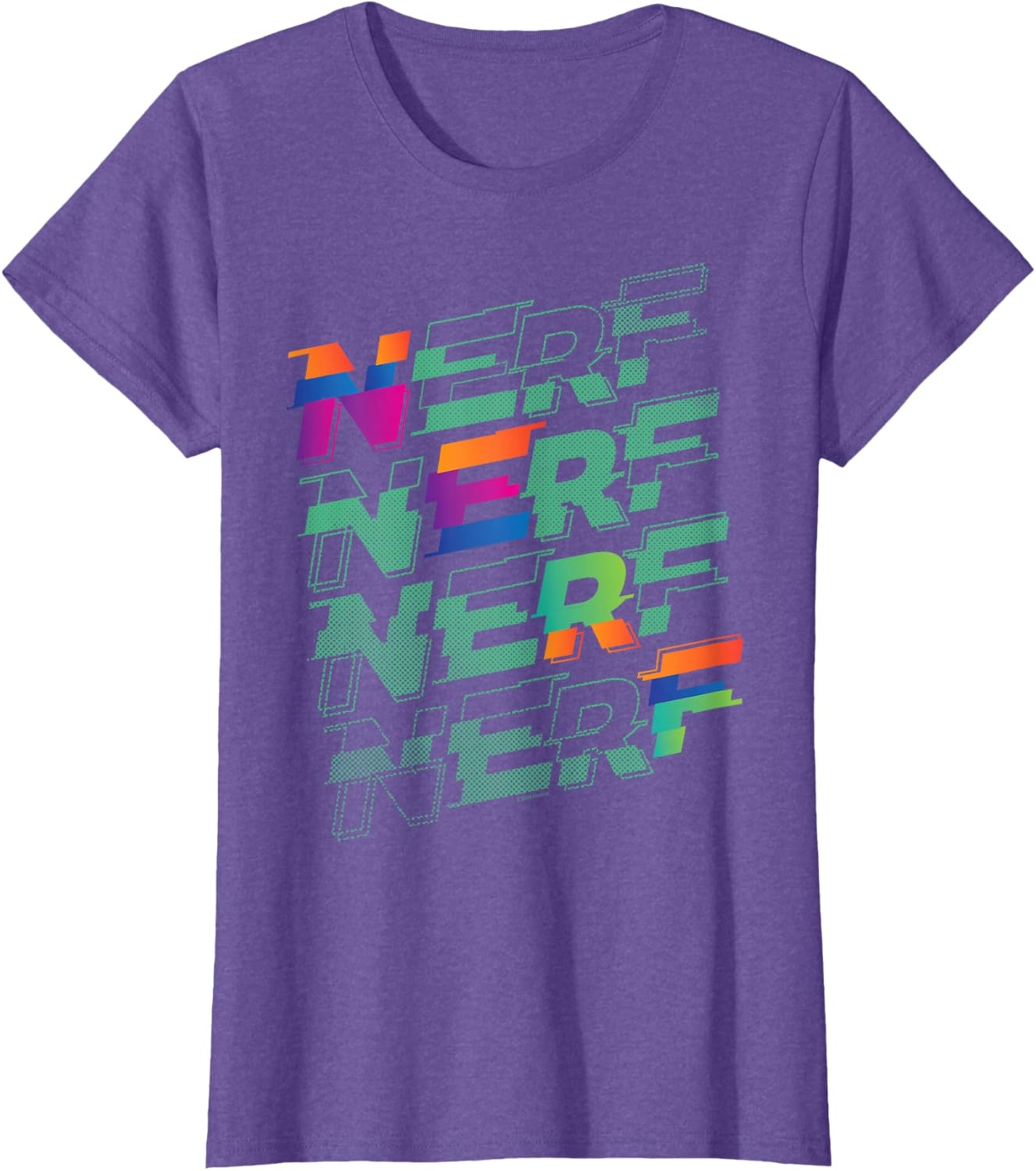 image:imageNerf Glitch Color Logo Stack TShirtPurple Heather