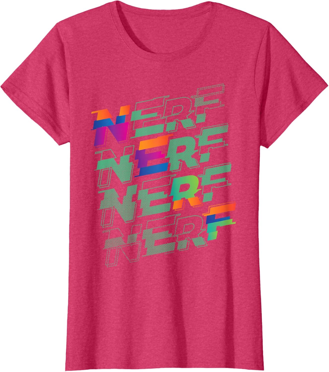 image:imageNerf Glitch Color Logo Stack TShirtRed Heather