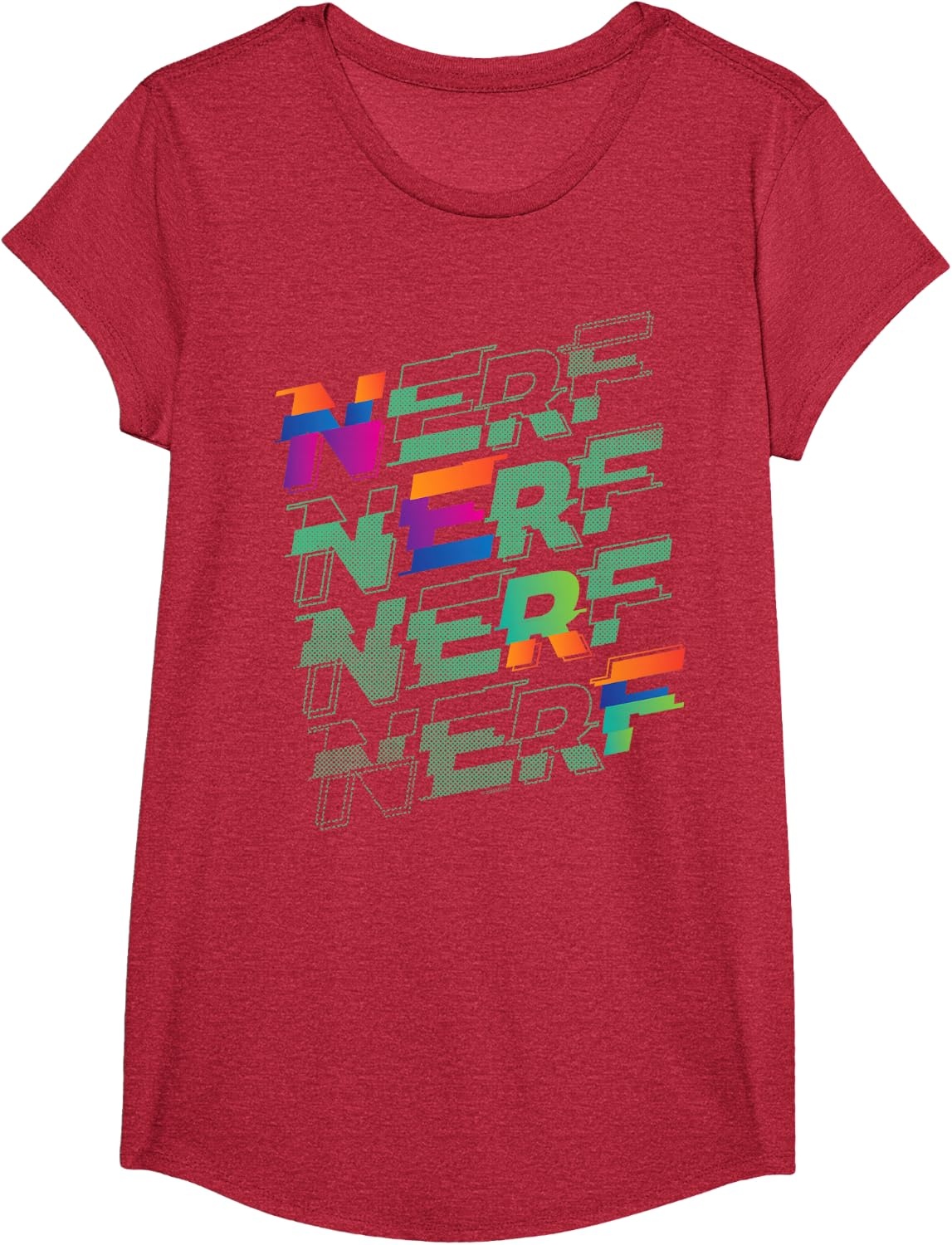 image:imageNerf Glitch Color Logo Stack TShirtRed Heather
