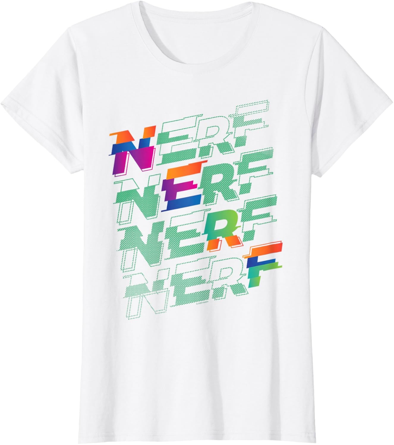 image:imageNerf Glitch Color Logo Stack TShirtWhite
