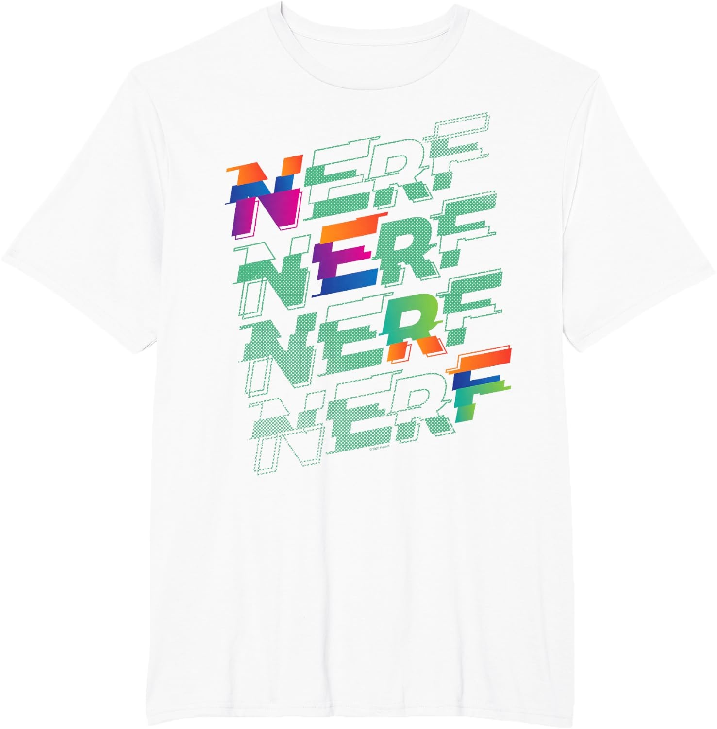image:imageNerf Glitch Color Logo Stack TShirtWhite