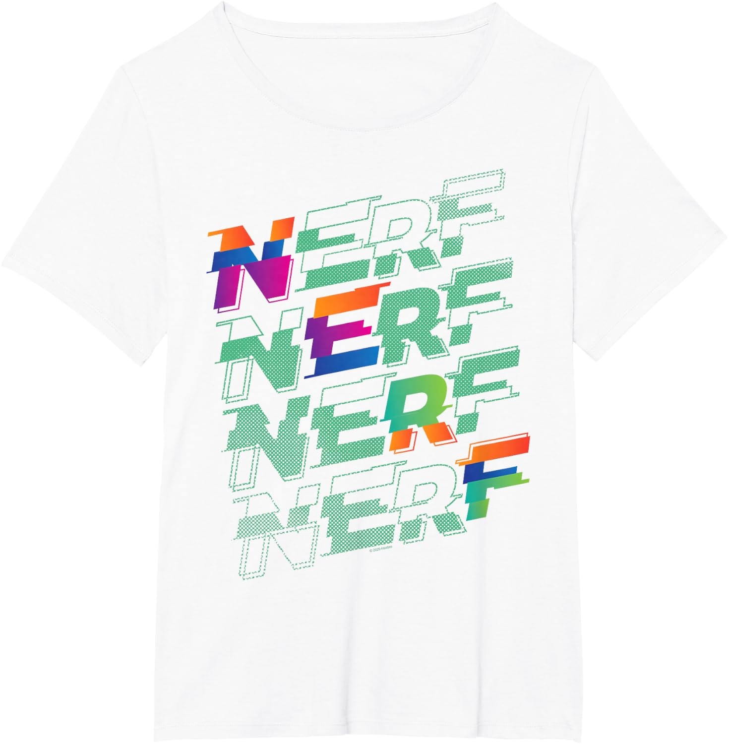 image:imageNerf Glitch Color Logo Stack TShirtWhite