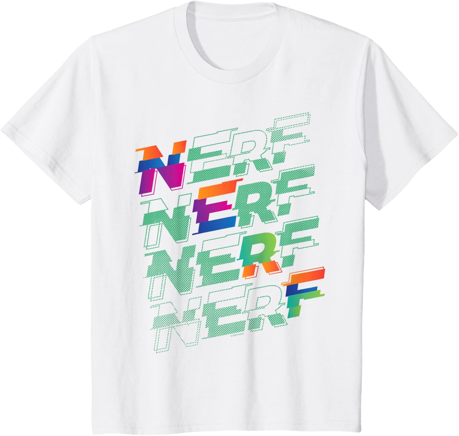 image:imageNerf Glitch Color Logo Stack TShirtWhite