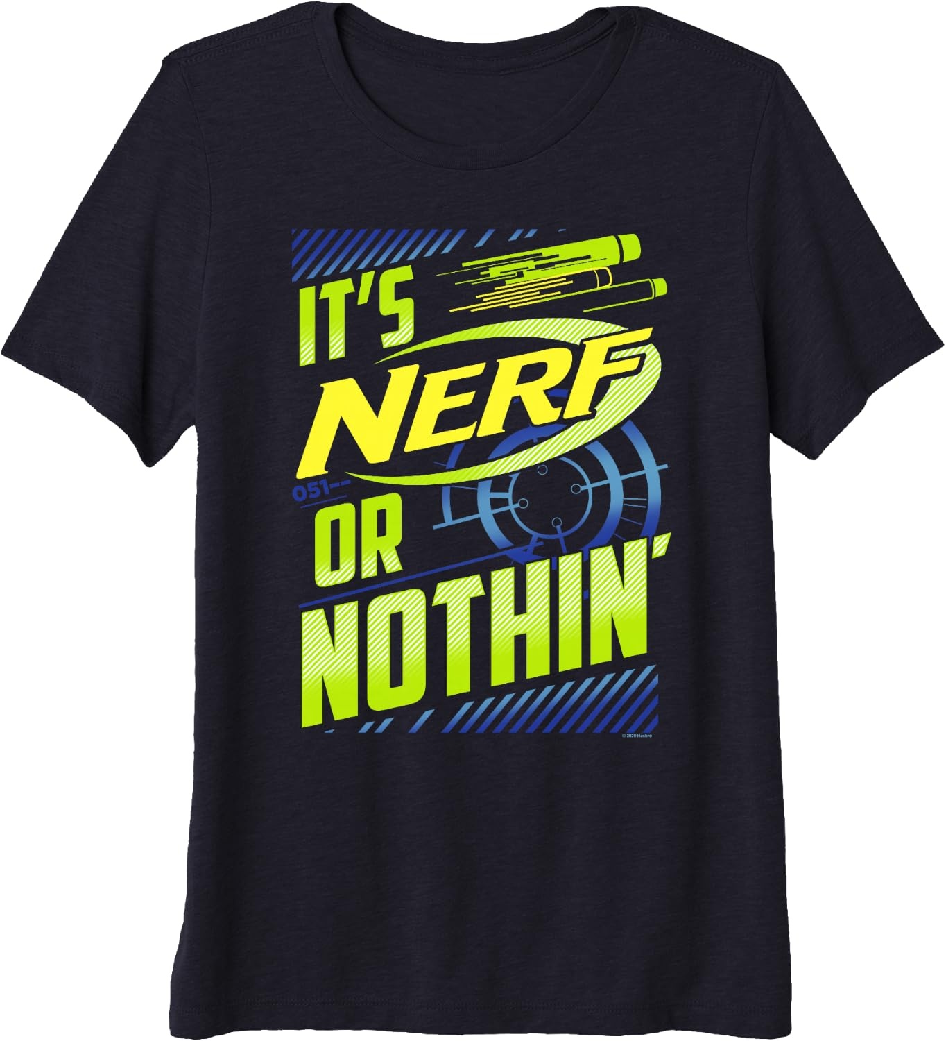 image:imageNerf Its Nerf Or Nothin Retro Bold Logo Premium Triblend TShirtNavy Blue