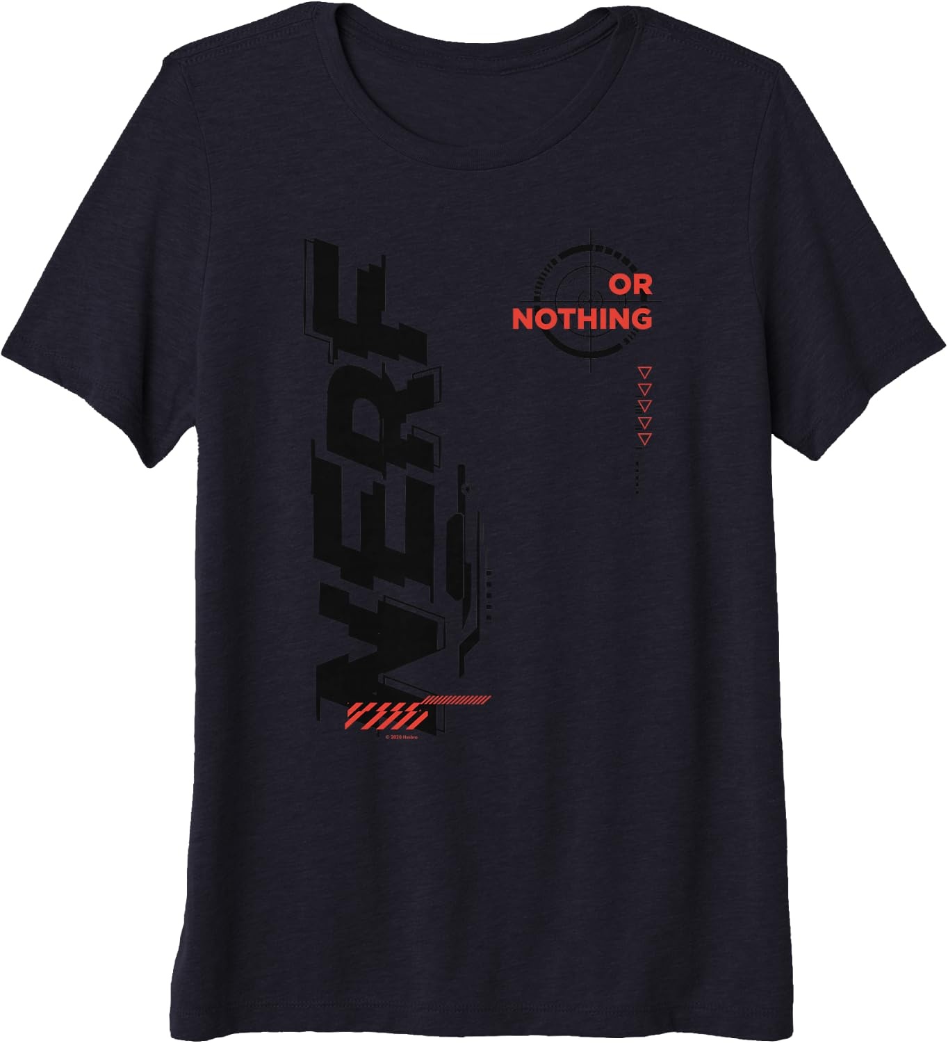 image:imageNerf Its Nerf Or Nothing Target Bullseye Side Graphic Premium Triblend TShirtNavy Blue