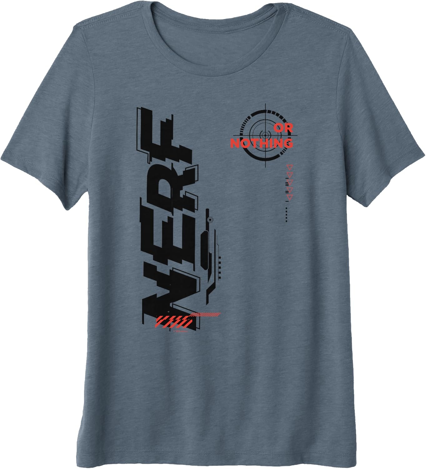 image:imageNerf Its Nerf Or Nothing Target Bullseye Side Graphic Premium Triblend TShirtSlate Grey