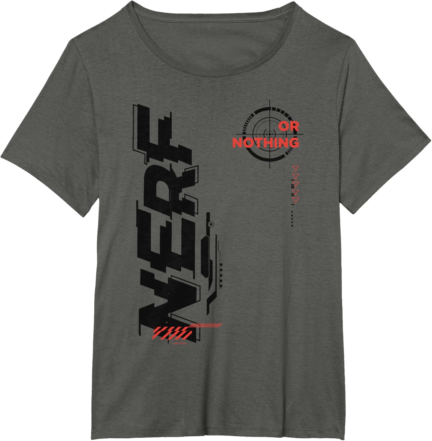 image:imageNerf Its Nerf Or Nothing Target Bullseye Side Graphic TShirtAsphalt Grey