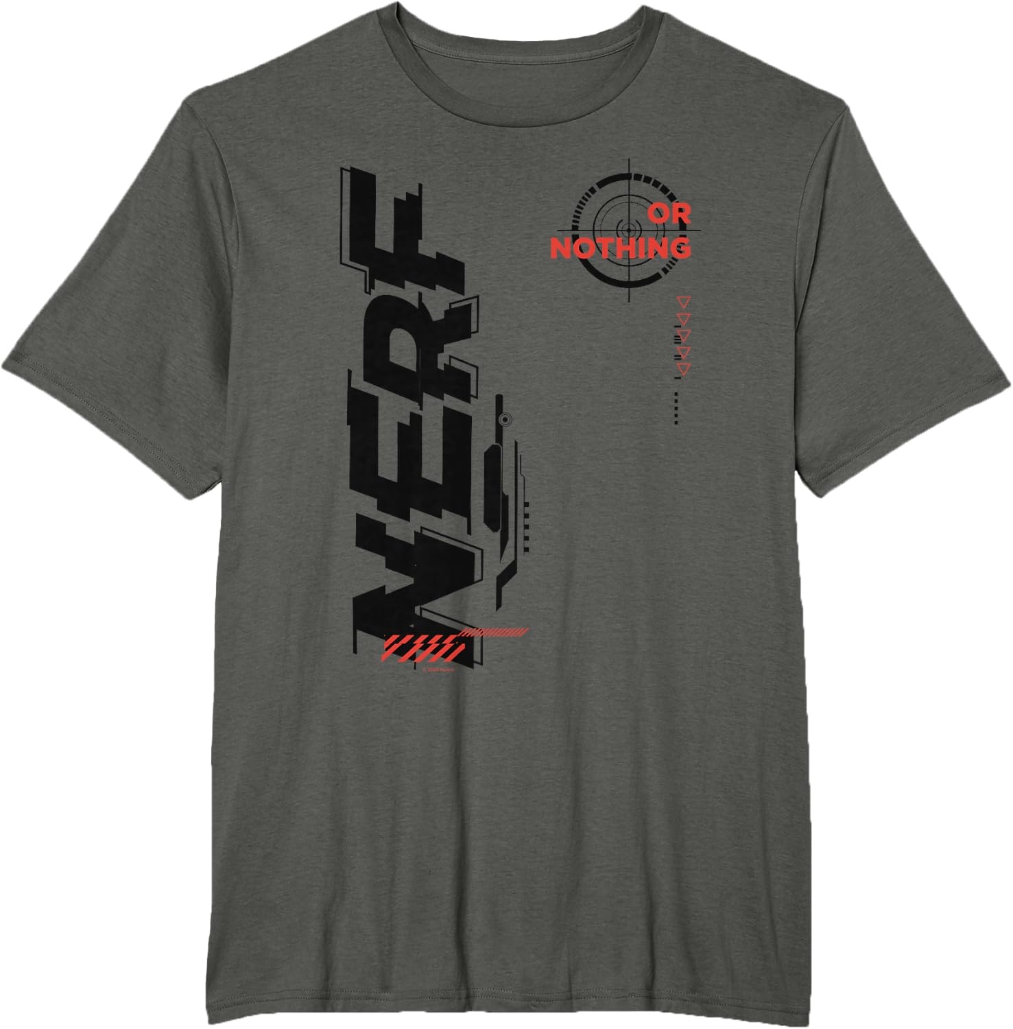 image:imageNerf Its Nerf Or Nothing Target Bullseye Side Graphic TShirtAsphalt Grey