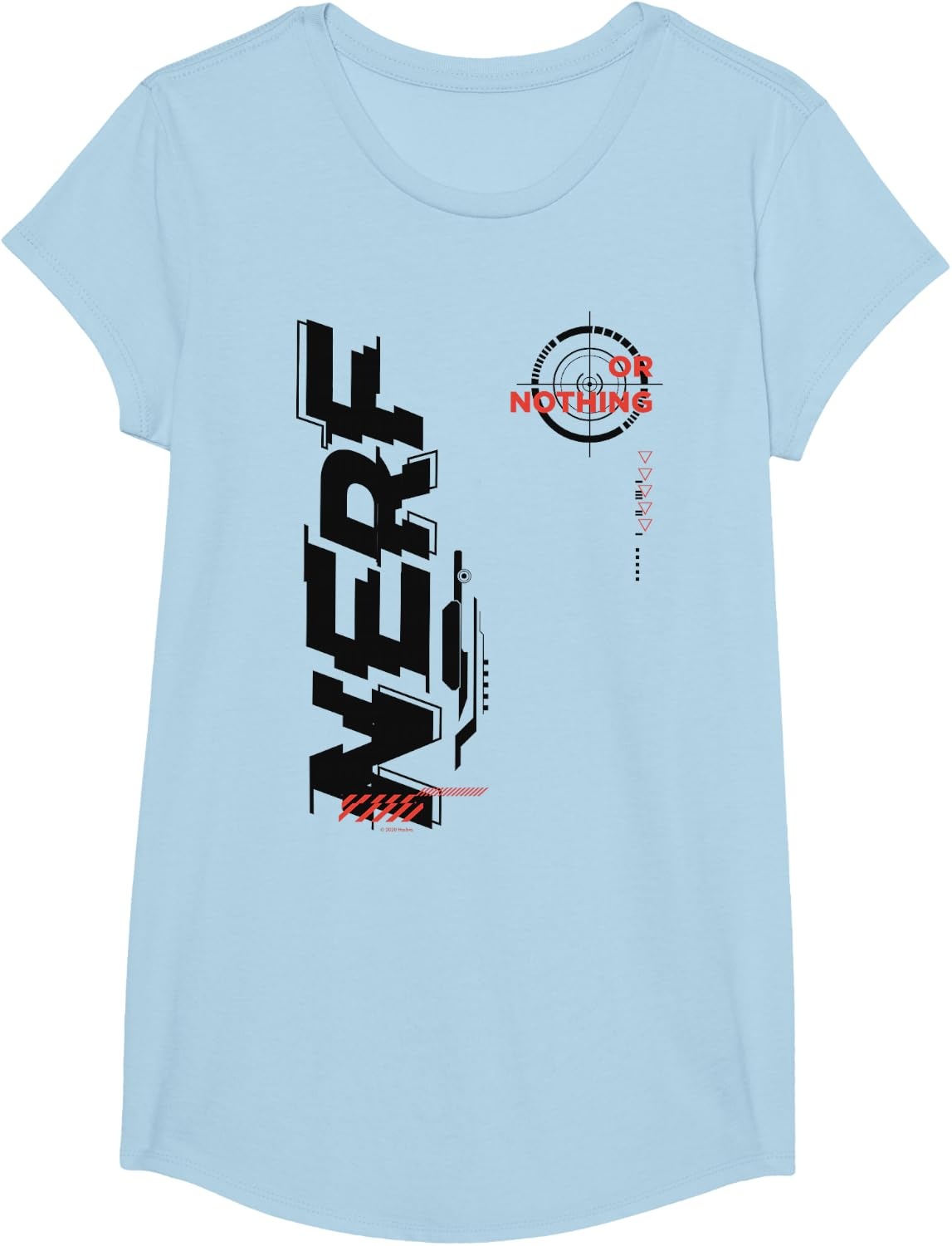 image:imageNerf Its Nerf Or Nothing Target Bullseye Side Graphic TShirtBaby Blue